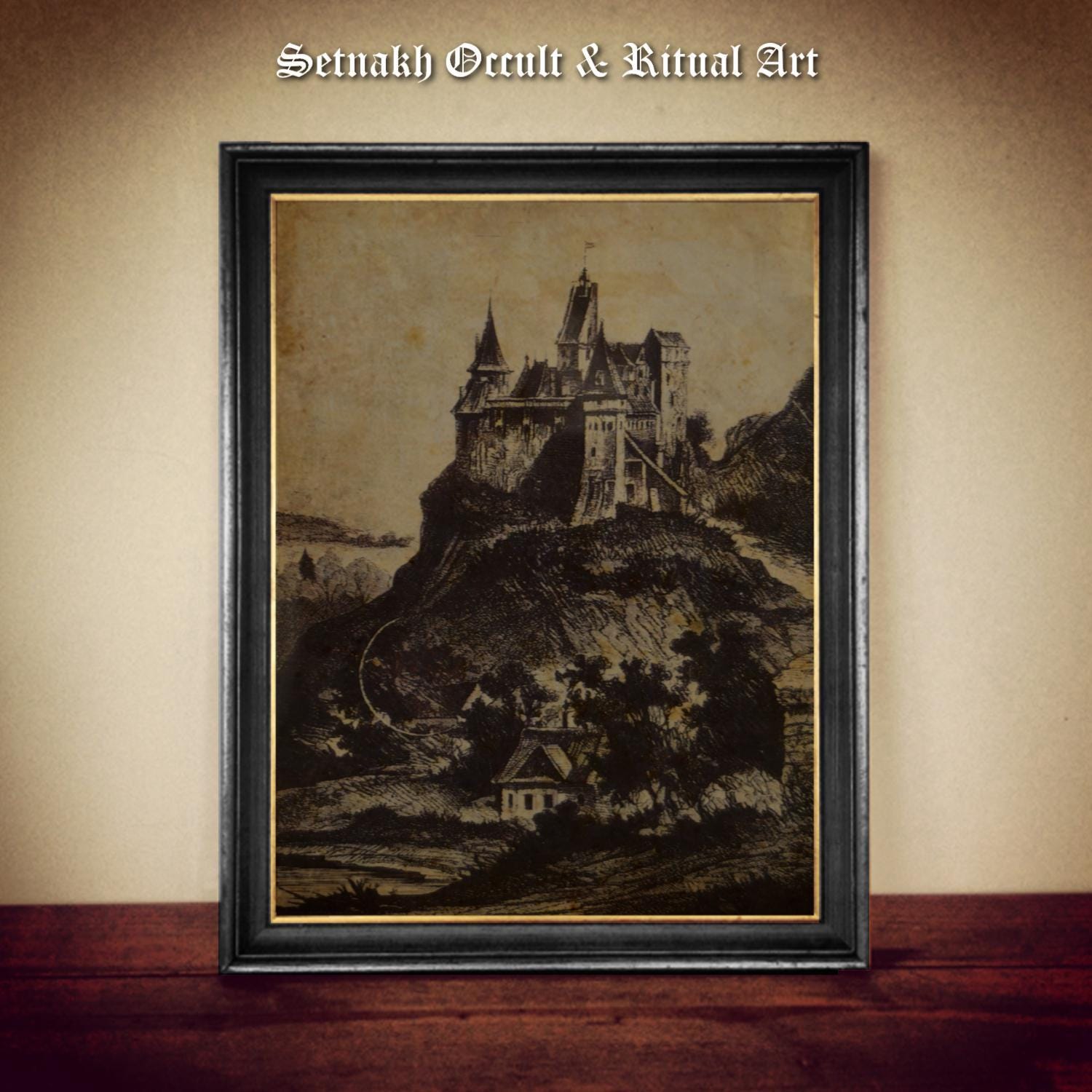 Bran Castle Print - Dracula’s Transylvania Fortress - Gothic Romania Wall Art on Handmade Paper or Canvas - Vintage Horror Decor #DM44