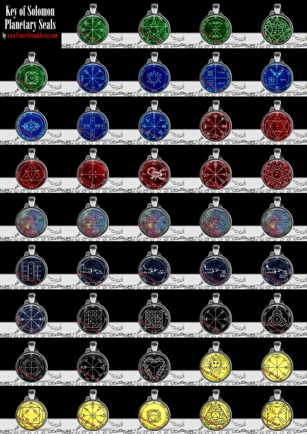 44 King Solomon Pentacles – Collection of Double-Sided Metal & Bronze Talismans
