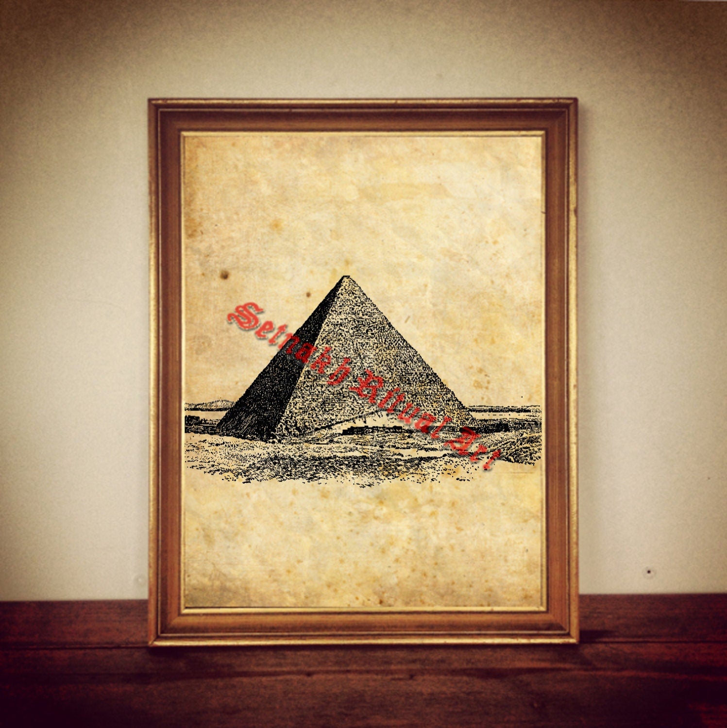 Pyramid print, occult poster, egyptian ilustration, ancient Egypt, pharaoh, magic  decor #252