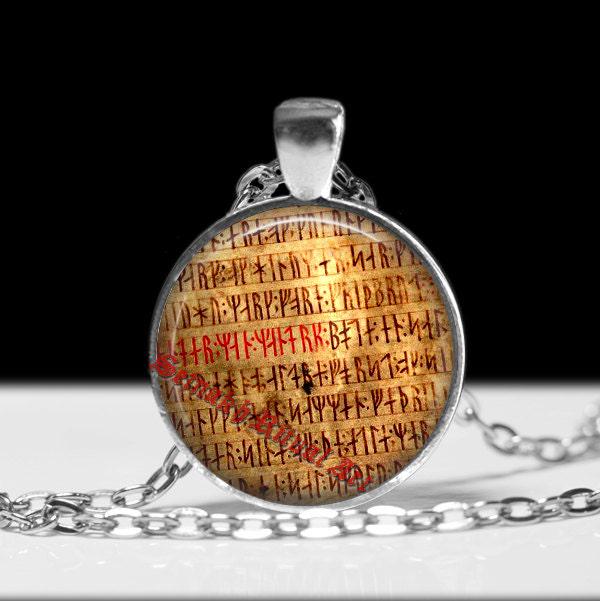 Ancient runes pendant, rune necklace, icelandic runes, viking amulet, icelandic jewelry, pagan necklace, magic, nordic necklace #239