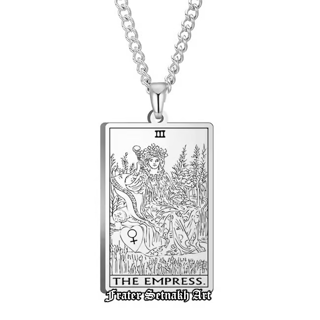 The Empress Tarot Card Pendant – Divination Jewelry and Spiritual Talisman | Tarot Necklace for Abundance, Nurturing, and Creativity #396.3