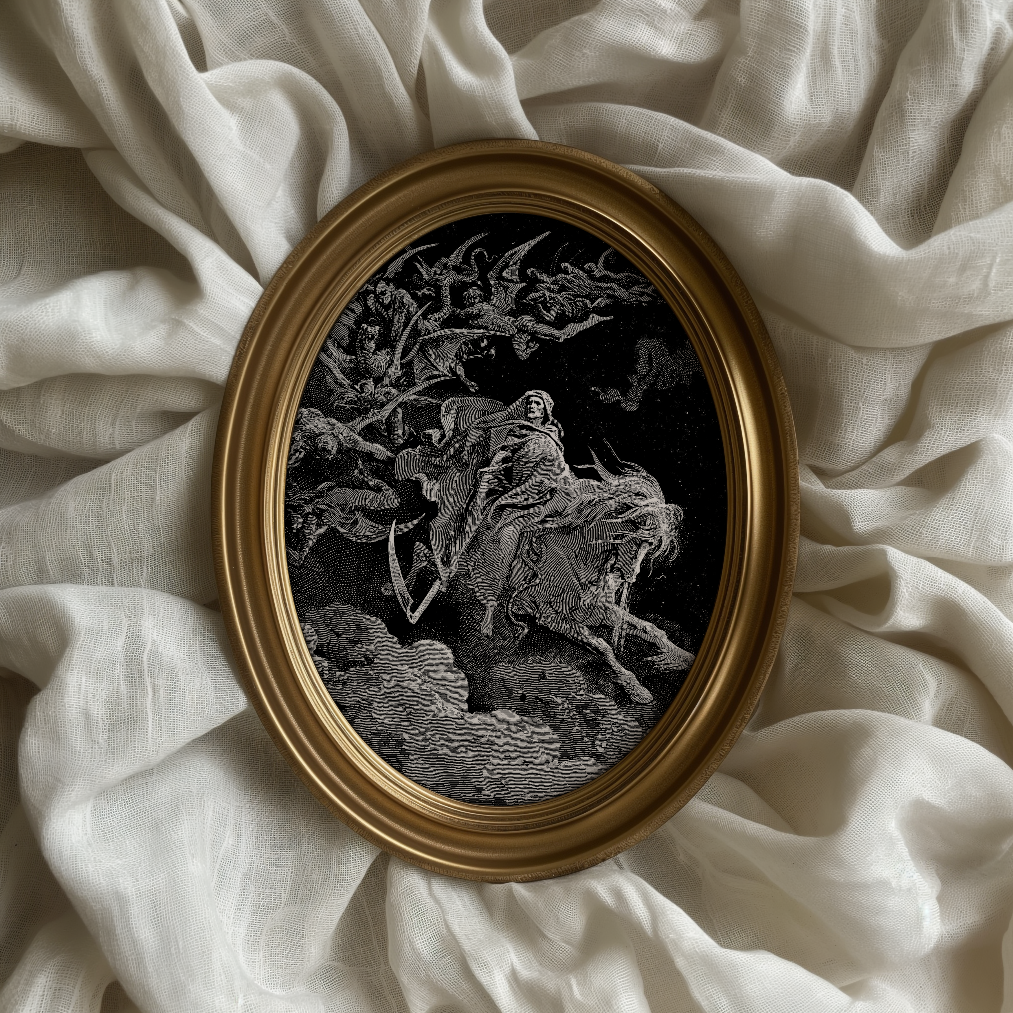 The Vision of Death Print – Gustave Doré, 1870 - Memento Mori Wall Art - Skeleton Poster #3