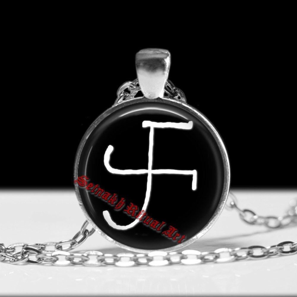 Galdrastafur: Thor's hammer symbol talisman, Galdr amulet, viking pendant, Icelandic magical stave, runes jewelry, pagan necklace #462