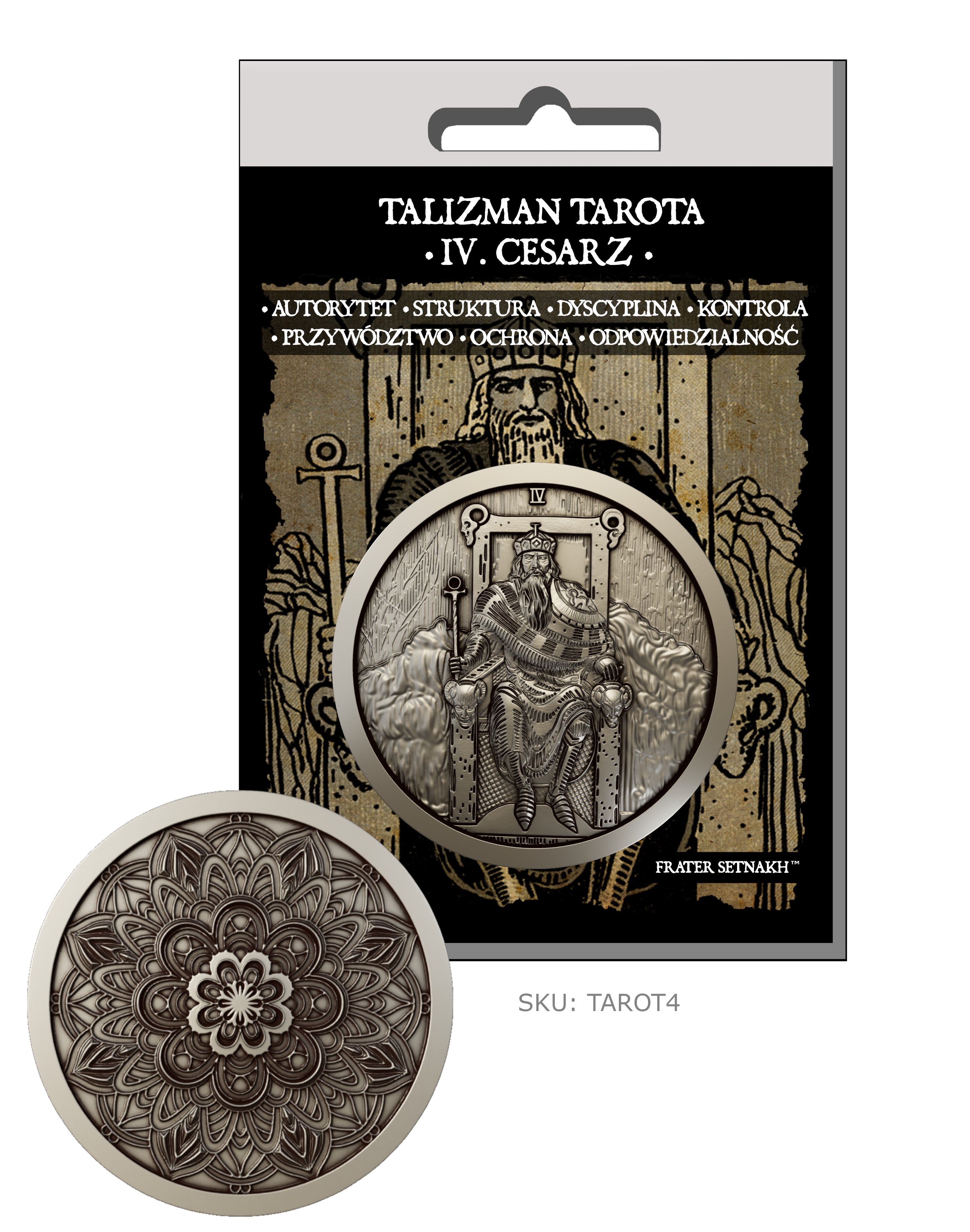 22 Talizmany Monety Tarota Rider-Waite-Smith + 22 Kart Opisowych + Etui PVC | Kolekcjonerski Zestaw Talizmanów