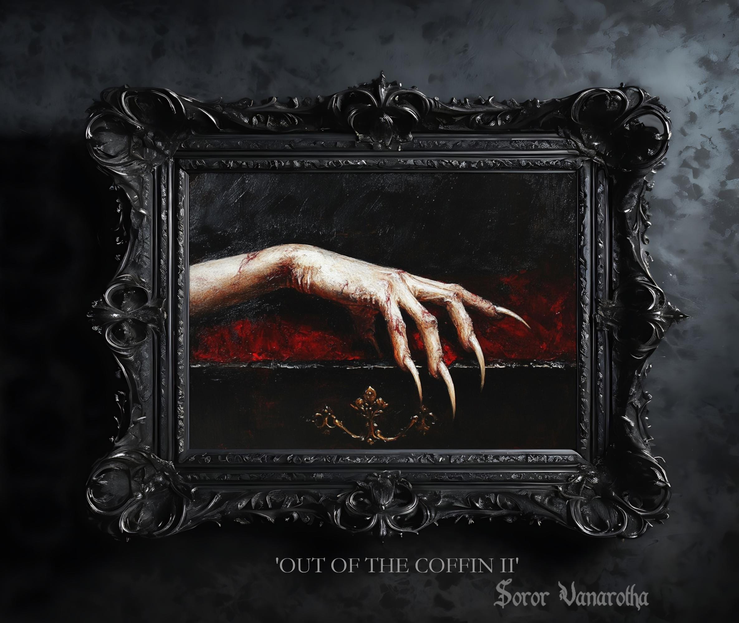 Out of the Coffin II - Female Vampire Hands Art Print - Gothic Horror Poster - Witch Home Decor - Dark Fantasy Poster - Halloween Art #SV44
