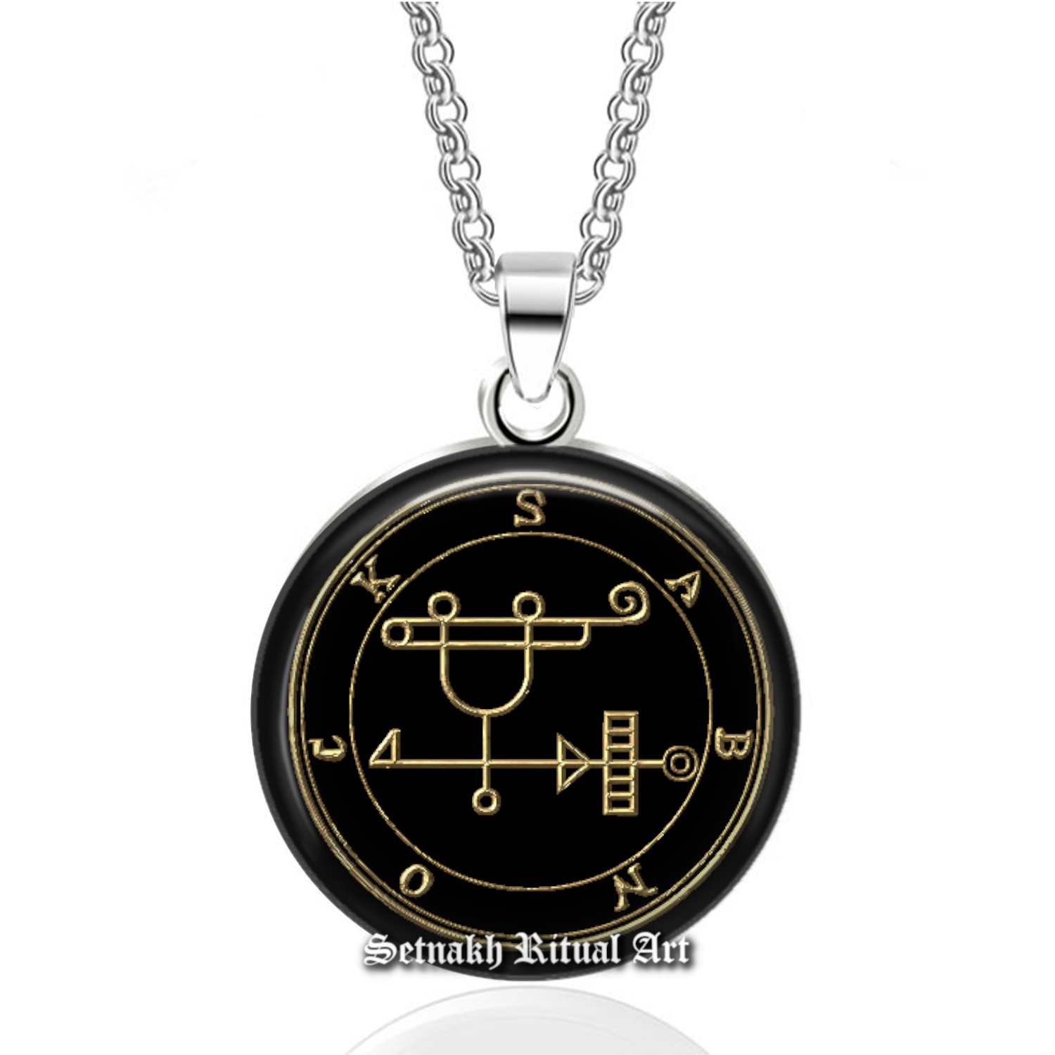 43 SABNOCK demon seal pendant, Goetia sigil necklace, Lemegeton, Lesser Key, occult, summoning demons ritual amulet #104.43