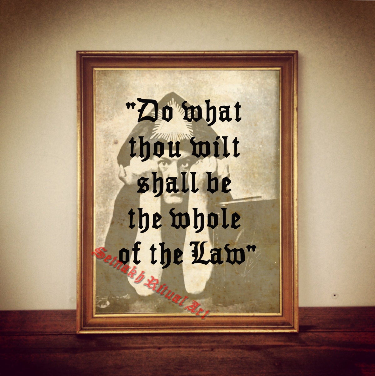 Aleister Crowley's quote print, "Do what thou wilt..." Thelema print, Thelemic illustration, Crowley portrait print #96