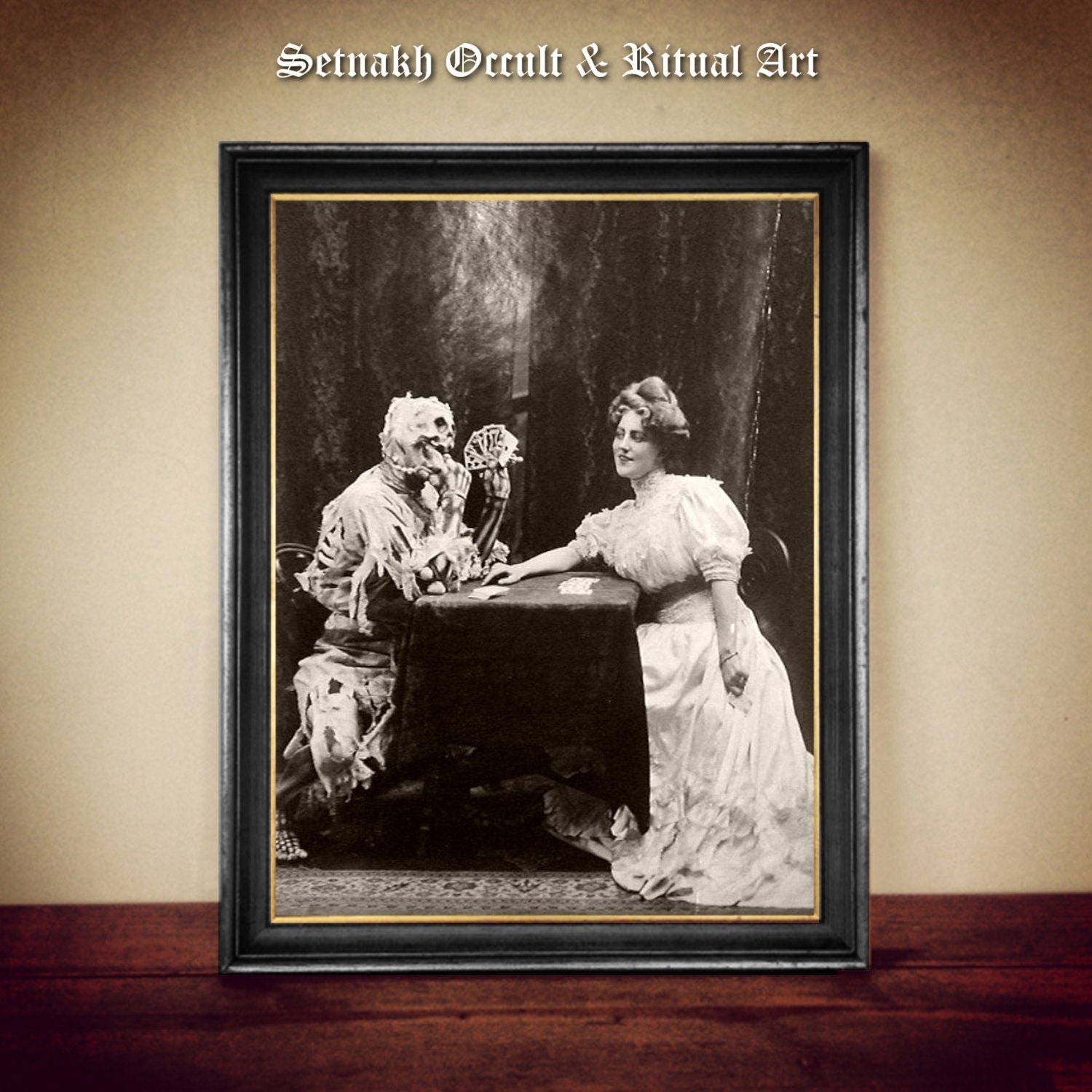 Vintage, Victorian Play &#39;Death and the lady&#39; 1906, dark art, occult poster, gothic gift, esoteric home decor, witchcraft #VIC7.3
