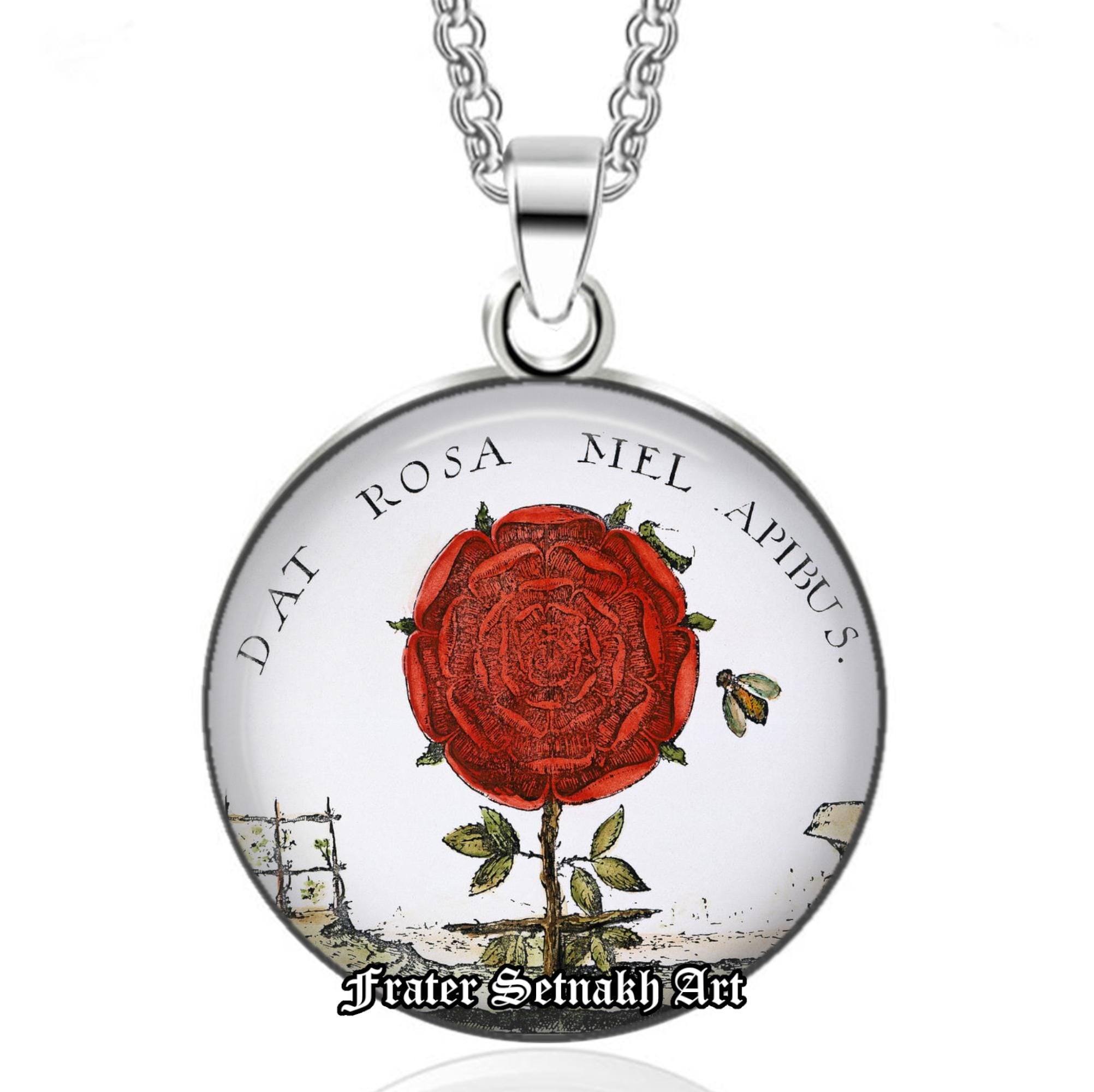 Rosicrucian Rose talisman - The Rose Gives The Bees Honey - Estoteric Pendant, Magic Amulet, Magic Jewelry, Occult, Magic necklace #167
