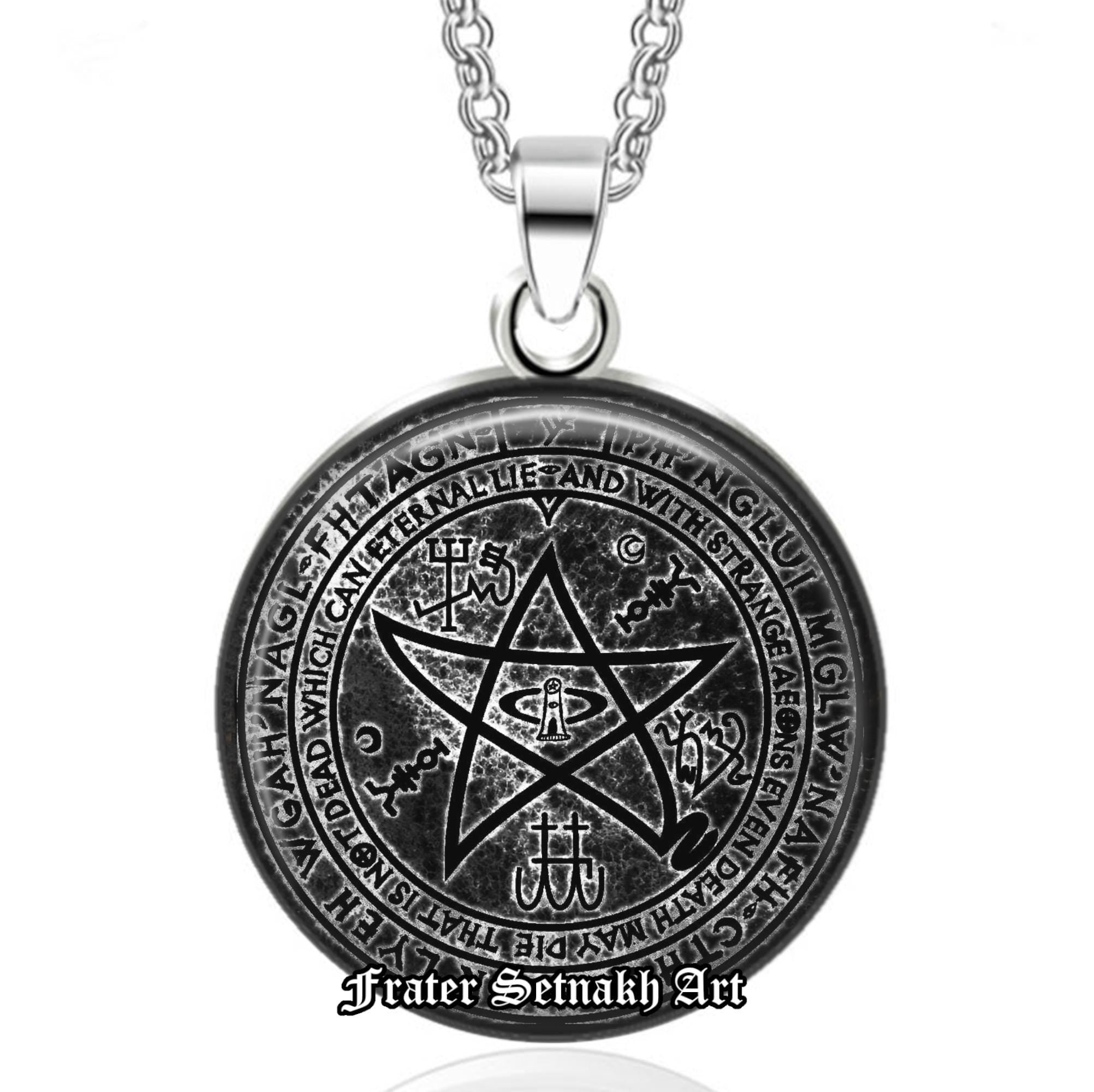 Elder Sign Talisman Pendant – Necronomicon Protection Amulet – Lovecraftian Occult Jewelry – Great Old Ones Symbol – Occult Gift #15.1