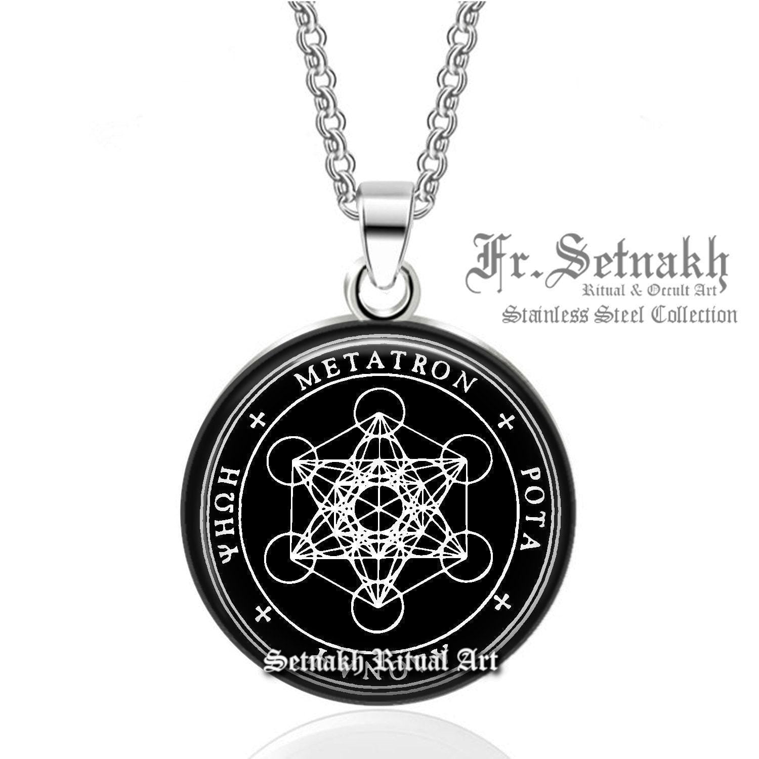 Metatron, the Archangel of Empowerment, Metatron seal talisman, Angel jewelry, Magic pendant, Occult necklace #467.8