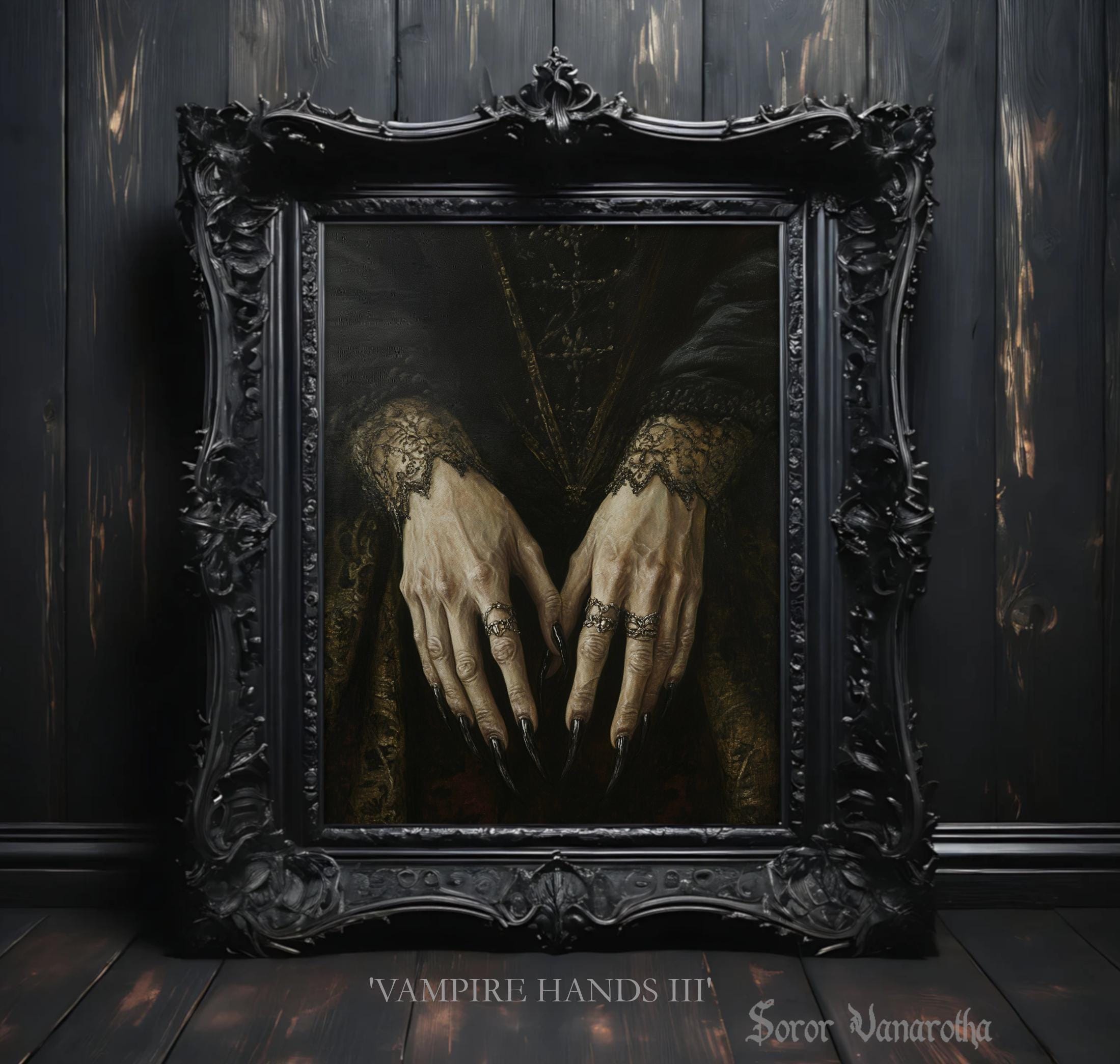 Vampire Wall Decor - Lilith Hands Art Print - Gothic Decor - Witchy Poster, Dark Academia - Fantasy Horror Wall Art for Spooky Lovers #SV40