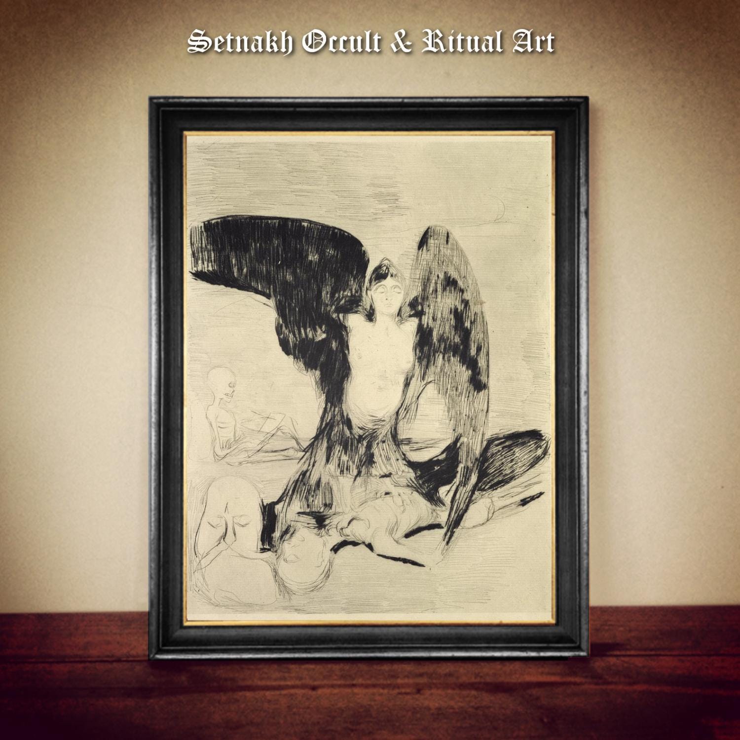 Vampire 1894 by Edvard Munch | Expressionist Dark Romantic Print on Hand-Made Paper or Canvas for Dark Art Collectors & Bloodsuckers #DM29