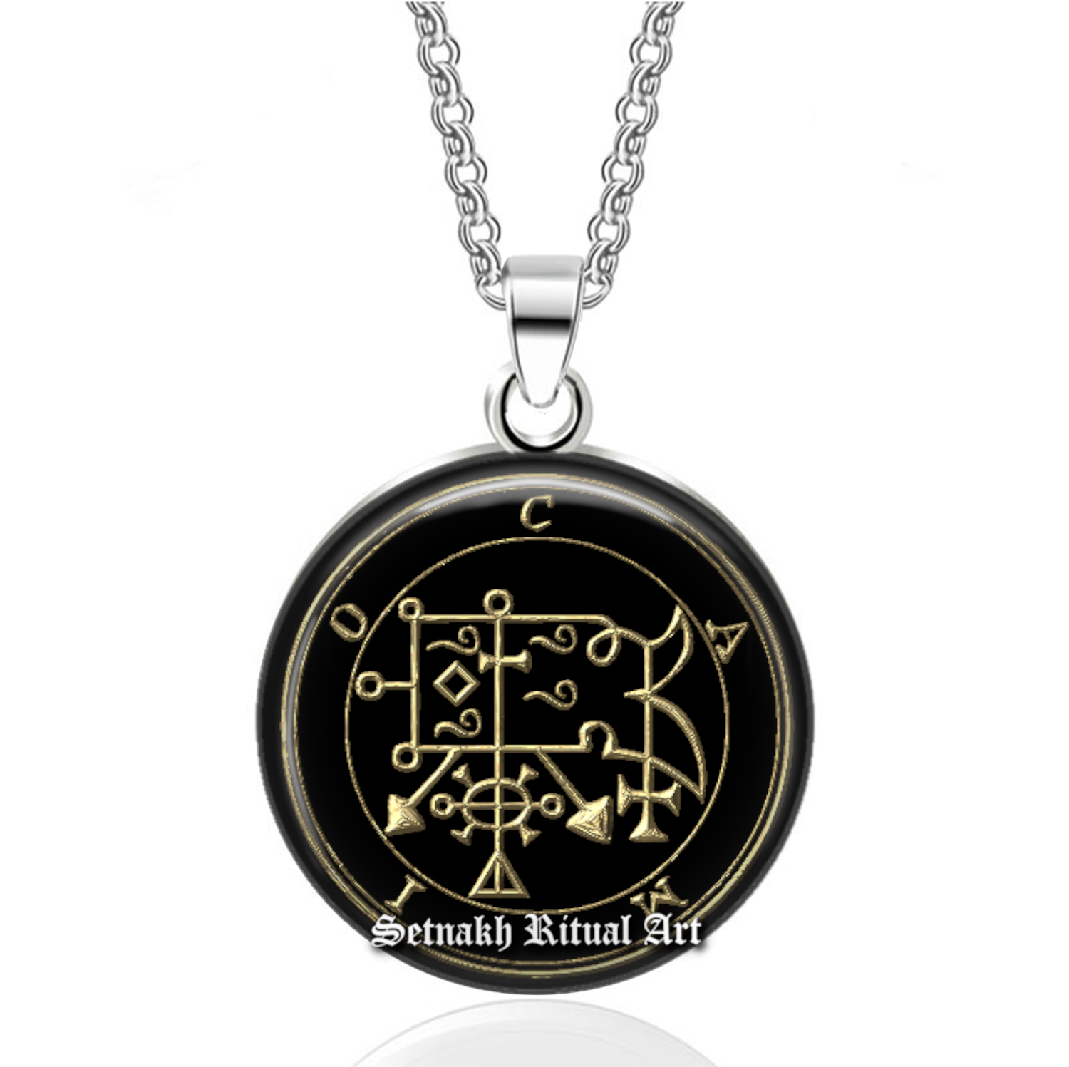 53 CAMIO demon seal pendant, Goetia sigil necklace, Lemegeton jewelry, Lesser Key of Solomon, occult, summoning demons ritual amulet #104.53