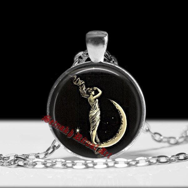 Moon pendant,  magic jewelry, mystic jewelry, gothic necklace, fantasy jewelry, magic art, magic jewelry #201