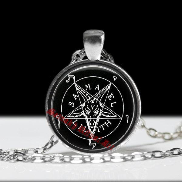 Samael Lilith pendant, satanic goat necklace, pentagram pendant, ritual amulet, satan, 666, satanism, Lucifer, demon, inverted pentagram #36