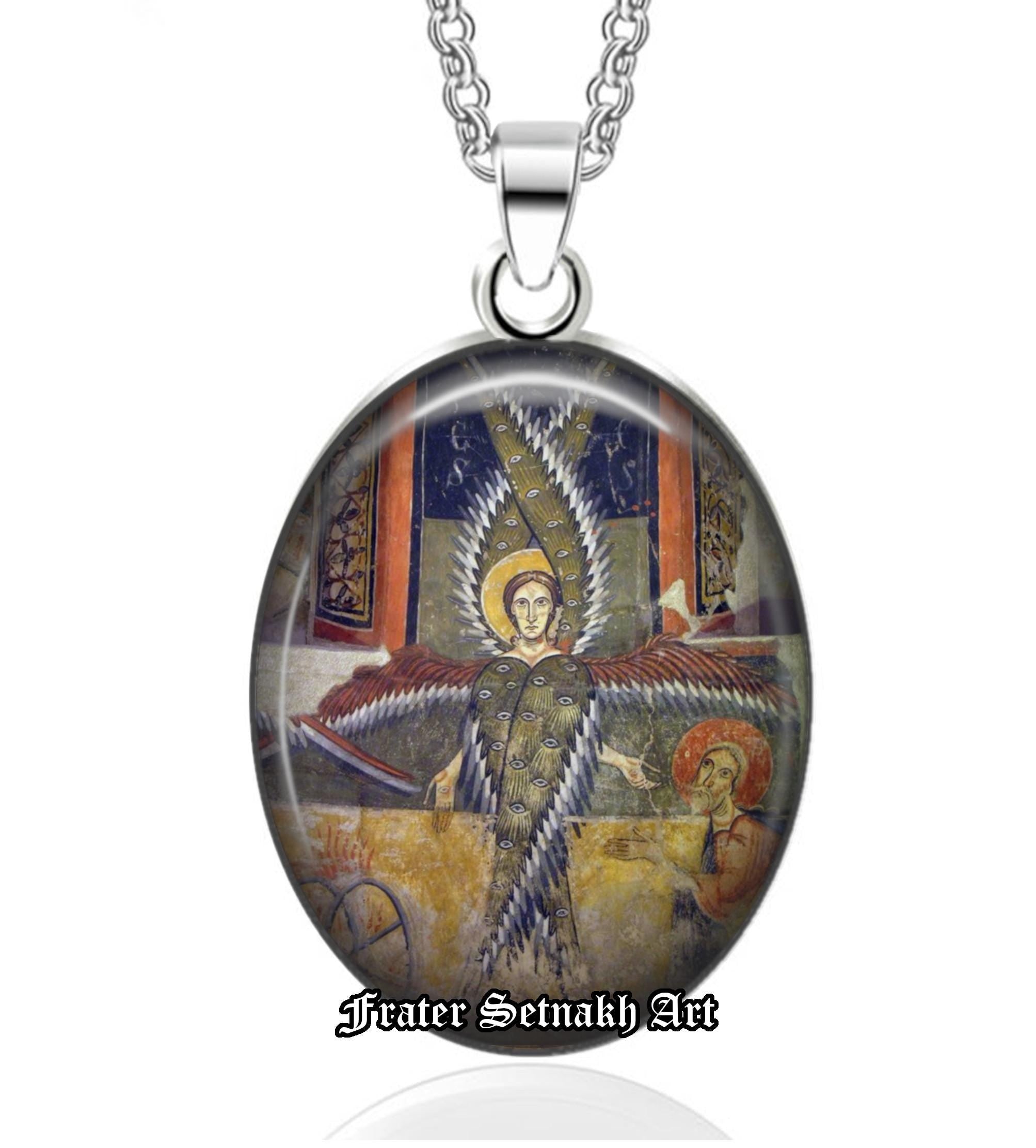 Six-Winged Seraphim Pendant – Angelic Protection Amulet | Sacred Christian Jewelry, Magic Talisman, Medieval Church Art Lamen #278