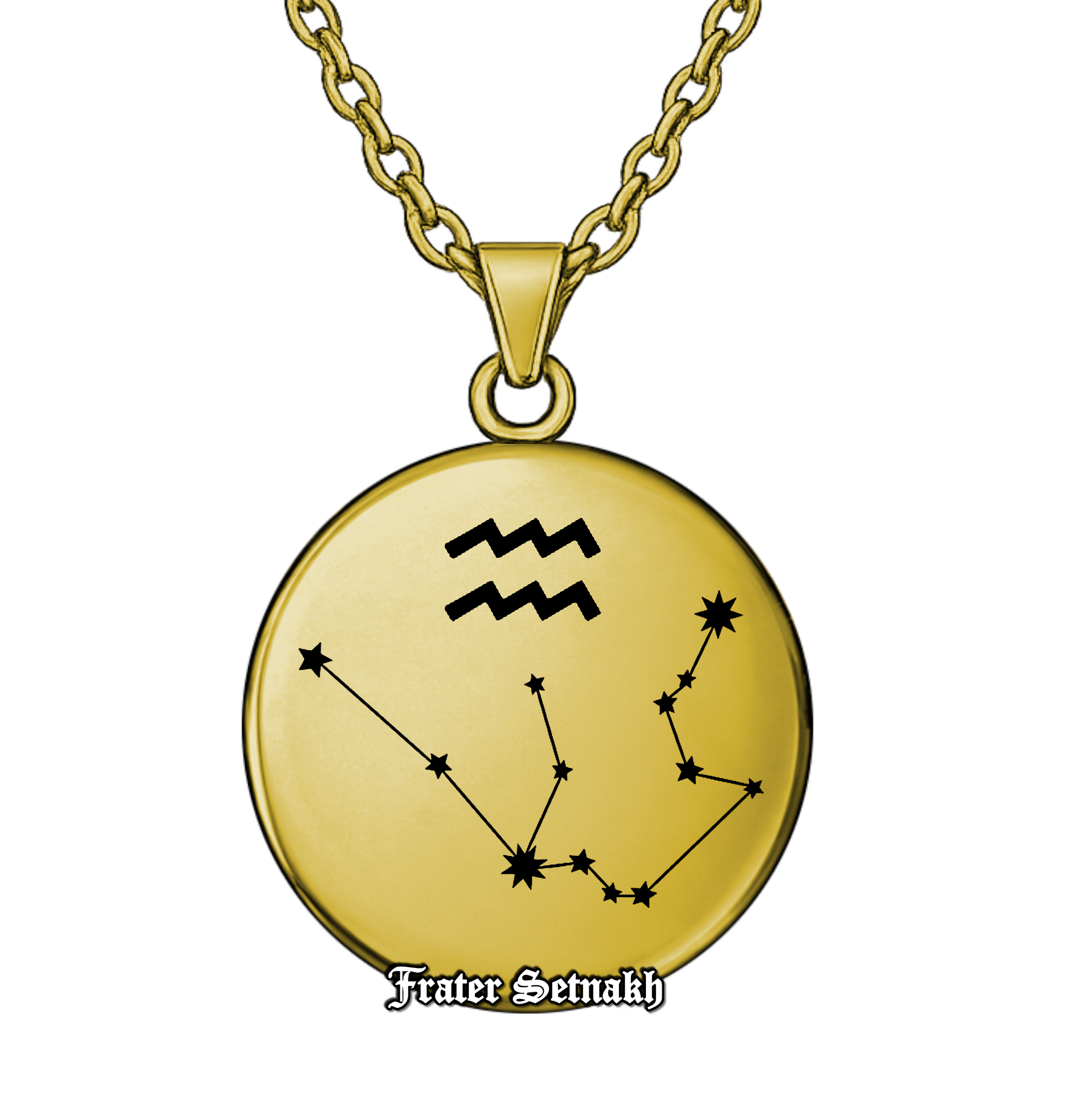 Aquarius Zodiac Pendant (January 20 – February 18) – Talisman of Visionary Intellect, Innovation & Sovereign Freedom | Sacred Celestial Jewelry #578.11