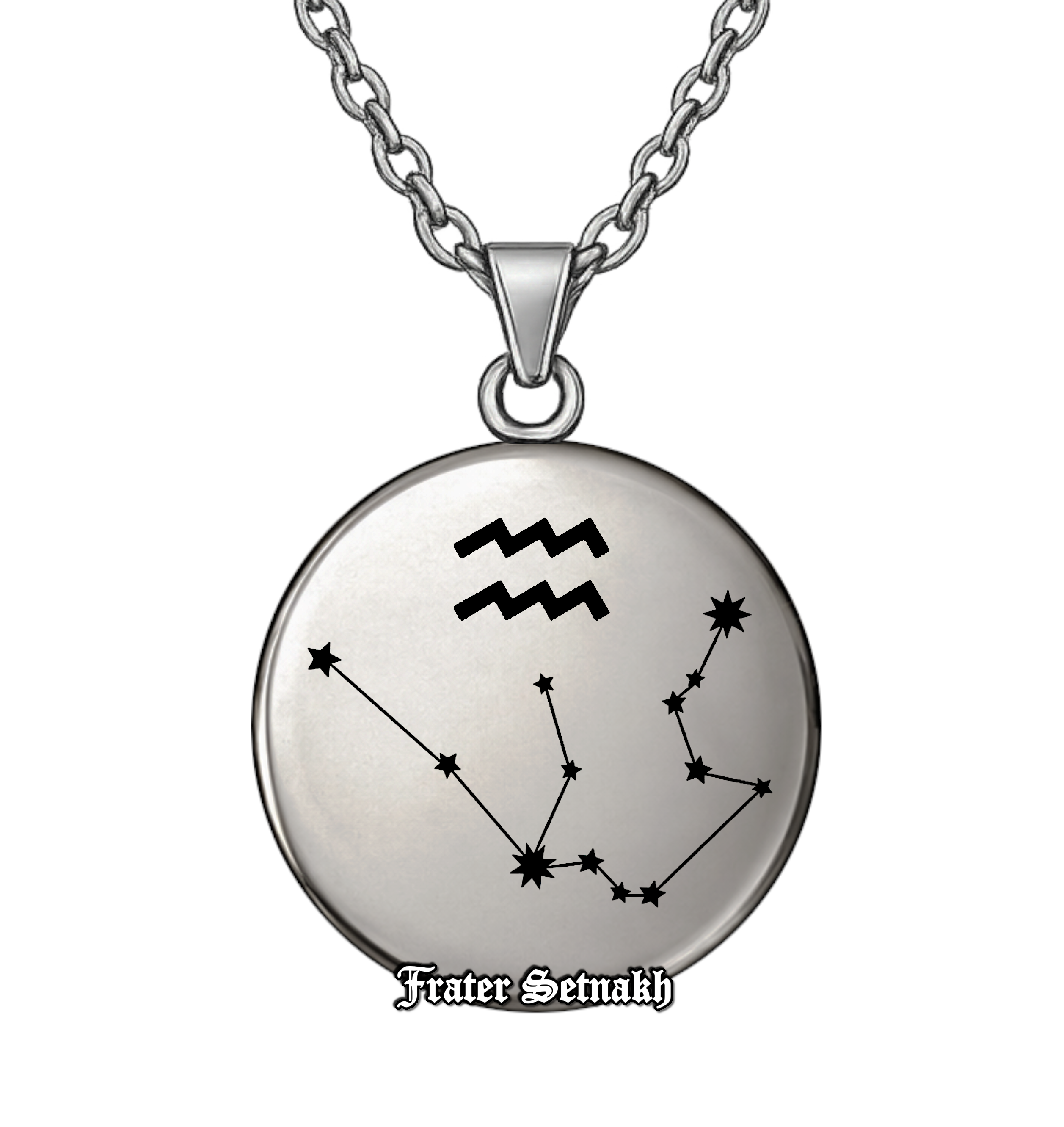 Aquarius Zodiac Pendant (January 20 – February 18) – Talisman of Visionary Intellect, Innovation & Sovereign Freedom | Sacred Celestial Jewelry #578.11