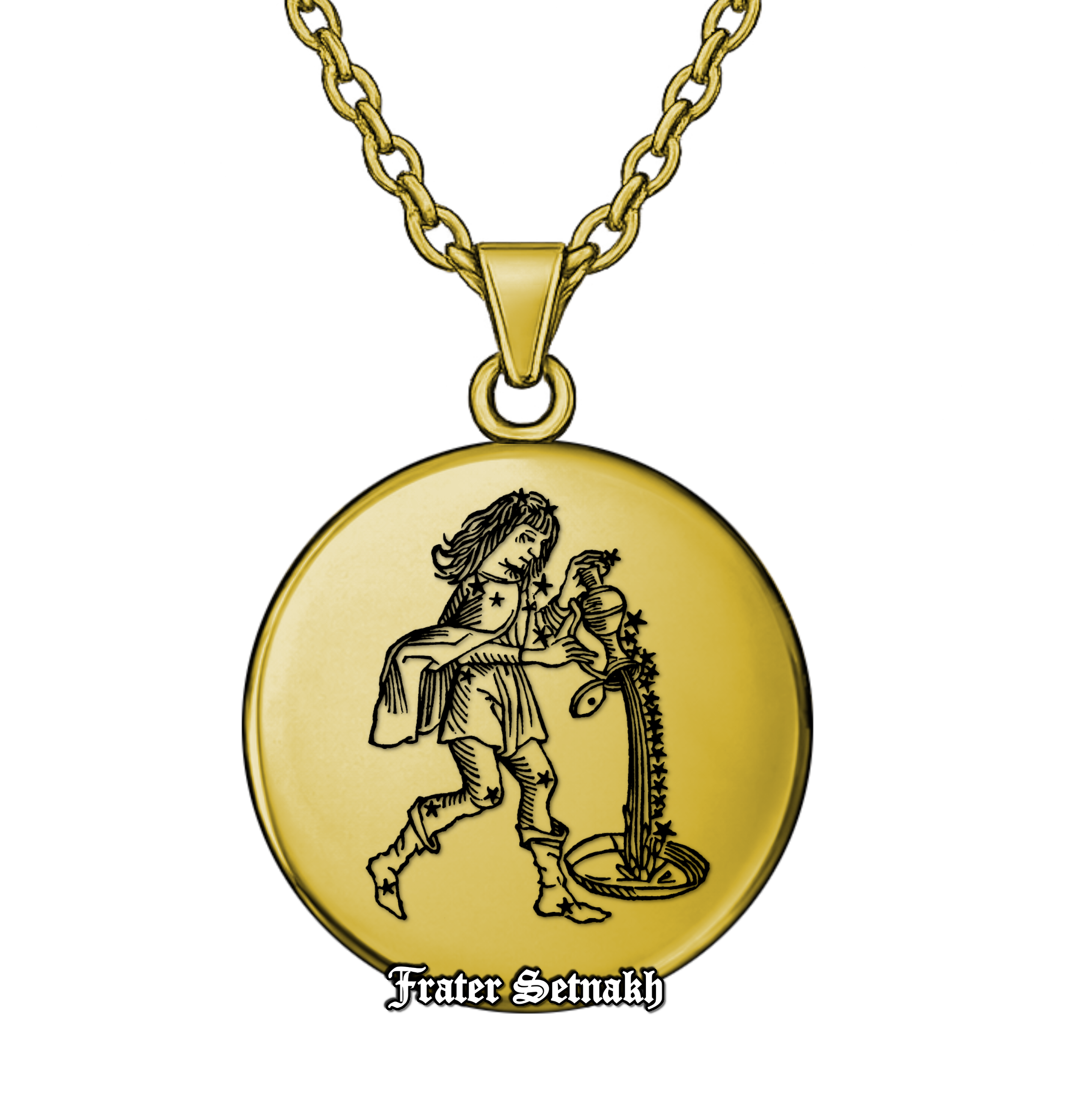 Aquarius Zodiac Pendant (January 20 – February 18) – Talisman of Visionary Intellect, Innovation & Sovereign Freedom | Sacred Celestial Jewelry #579.11