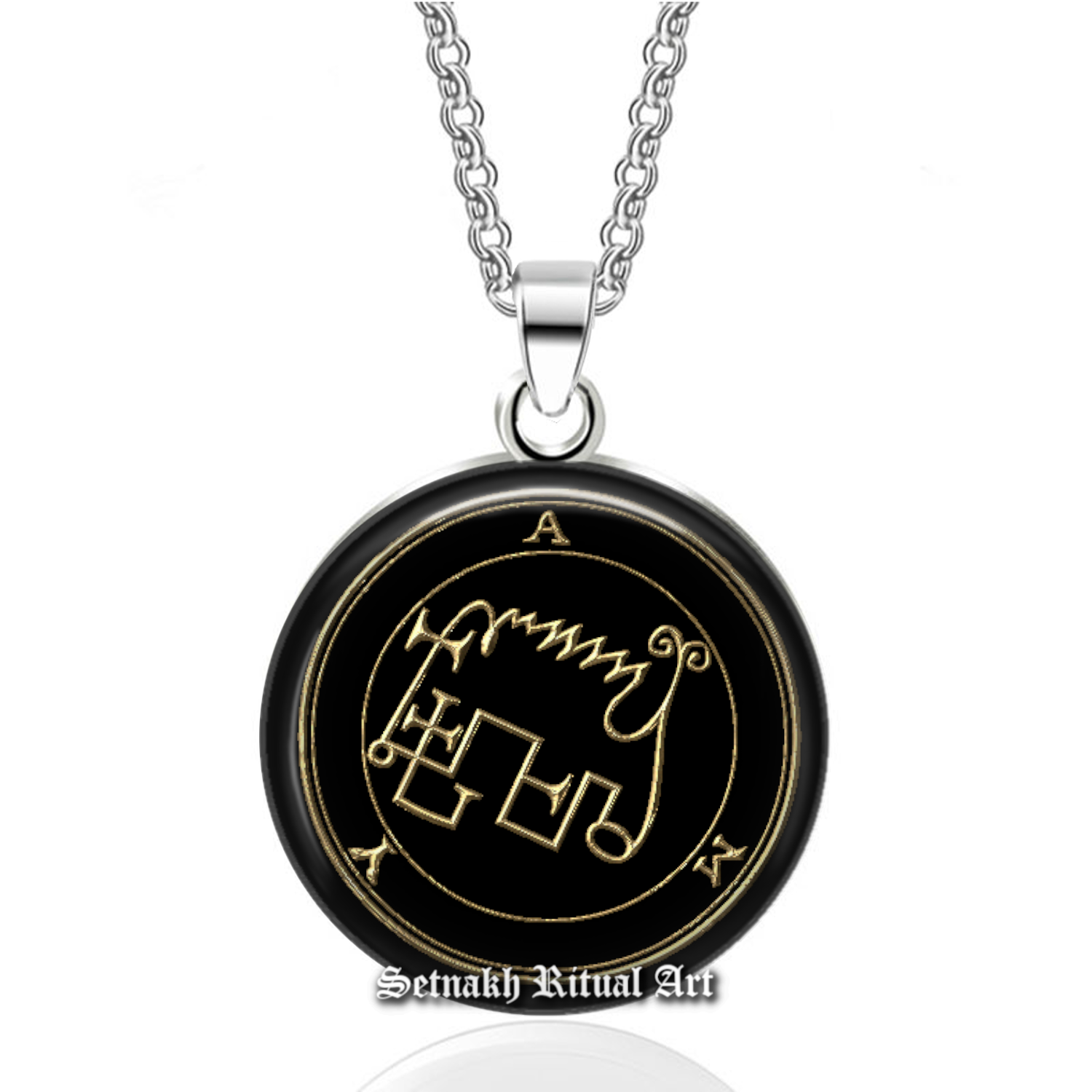 58 AMY demon seal pendant, Goetia sigil necklace, Lemegeton jewelry, Lesser Key of Solomon, occult, summoning demons ritual amulet #104.58