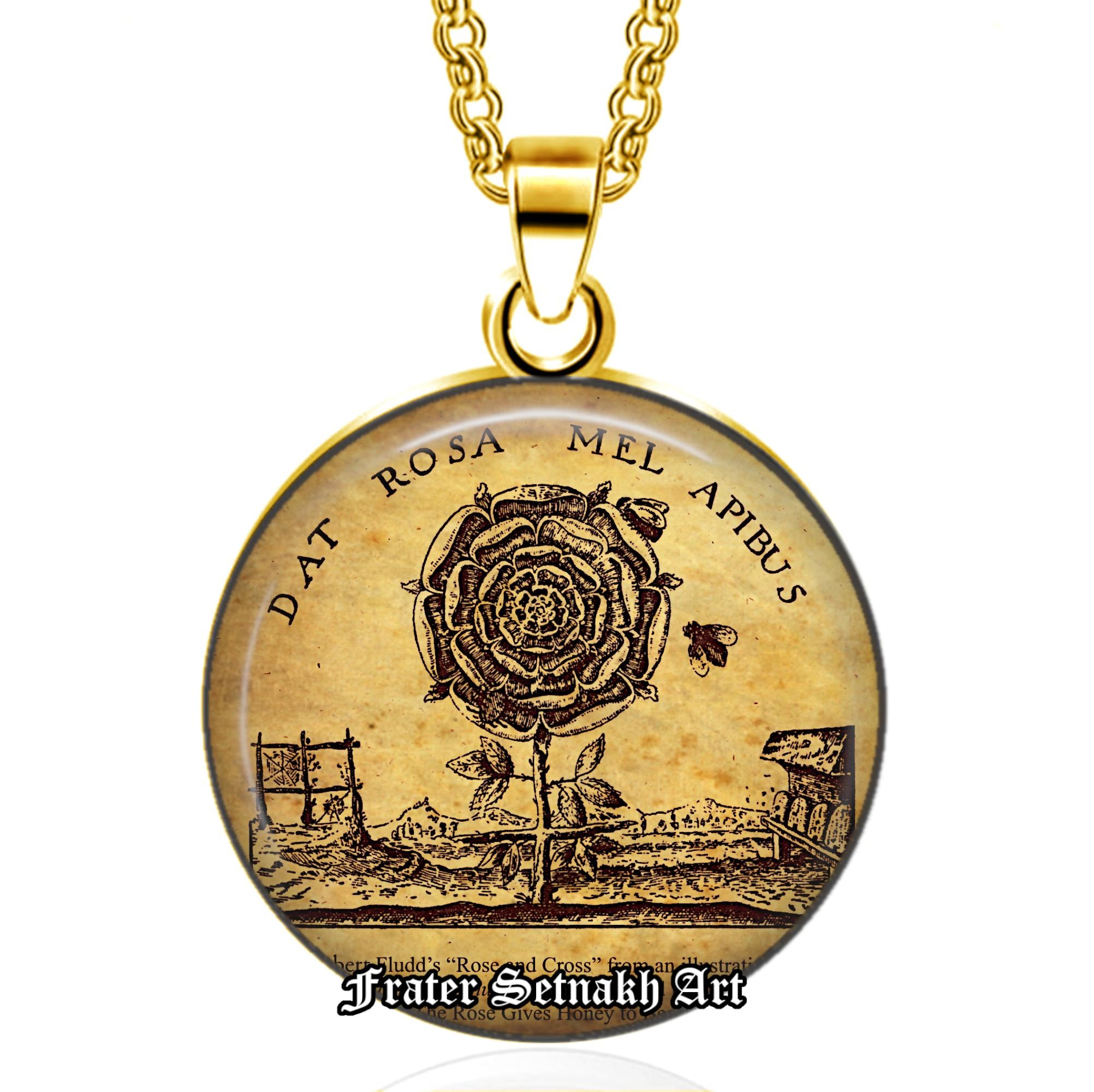 Rosicrucian Rose talisman - The Rose Gives The Bees Honey - Estoteric Pendant, Magic Amulet, Magic Jewelry, Occult, Magic necklace #167