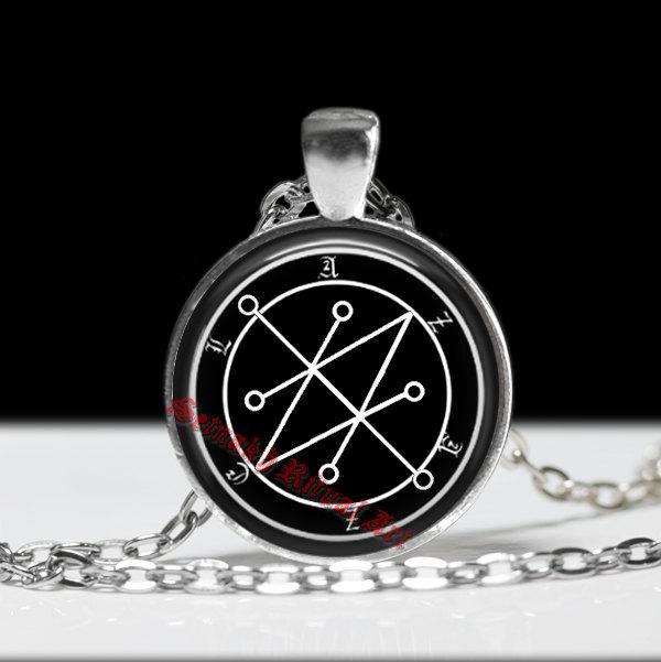 Azazel sigil pendant, demon summoning amulet, satanic jewelry, 666, satanism, ritual  talisman, dark sorcery #126