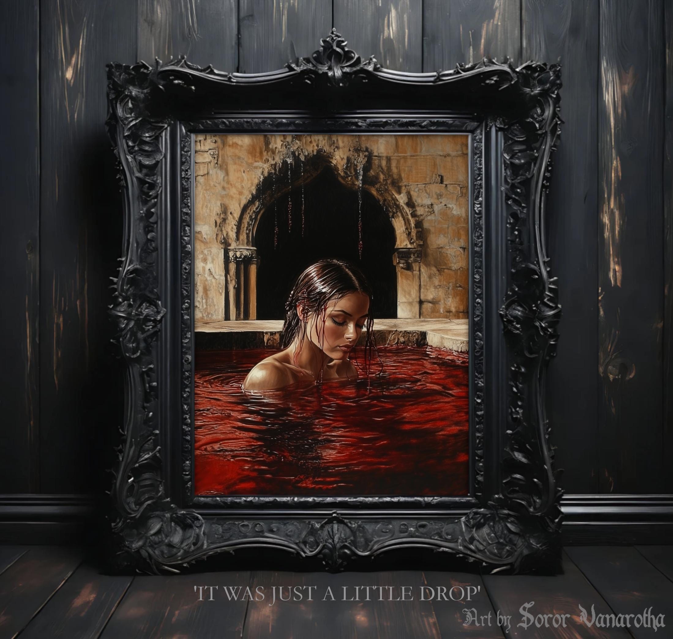 Countess Elizabeth Bathory Art Print - Gothic Portrait Wall Decor, Dark Vampire Artwork for Fans of Macabre and Horror Aesthetic #SV2