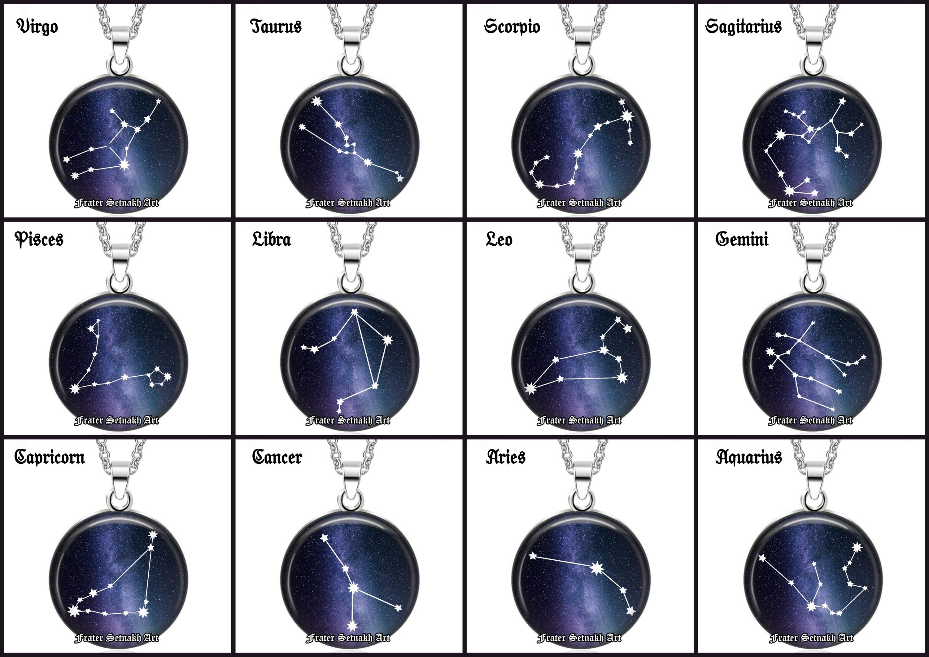 12 Signs of Zodiac - Choose Your Talisman – Astrological Pendant, Wiccan Jewelry, Occult Amulet, Dante Alighieri Inspired, Witchy Gift #561