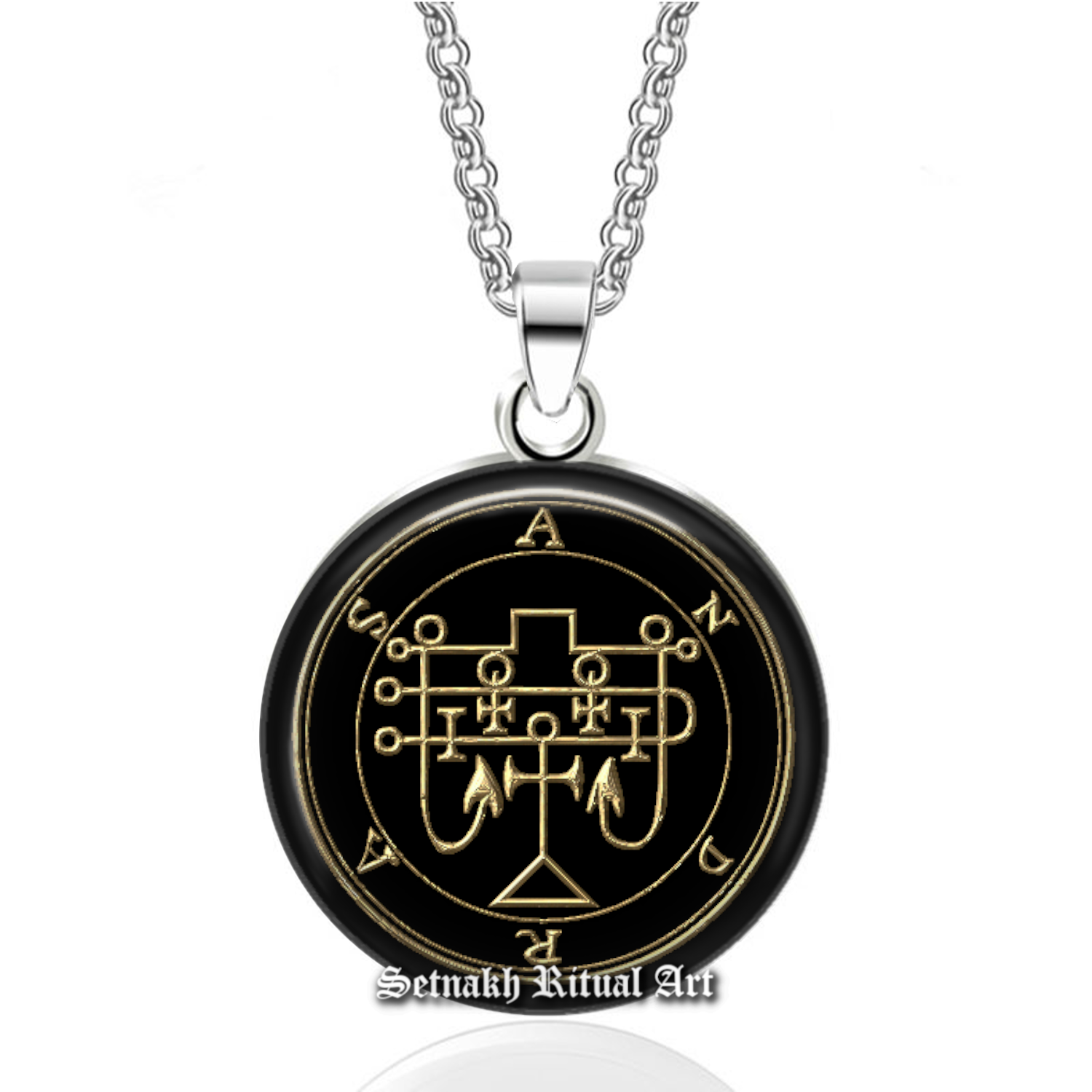 63 ANDRAS Demon seal pendant, Goetia sigil necklace, Lemegeton jewelry, Lesser Key, occult pentacle, summoning demons ritual amulet 104.63