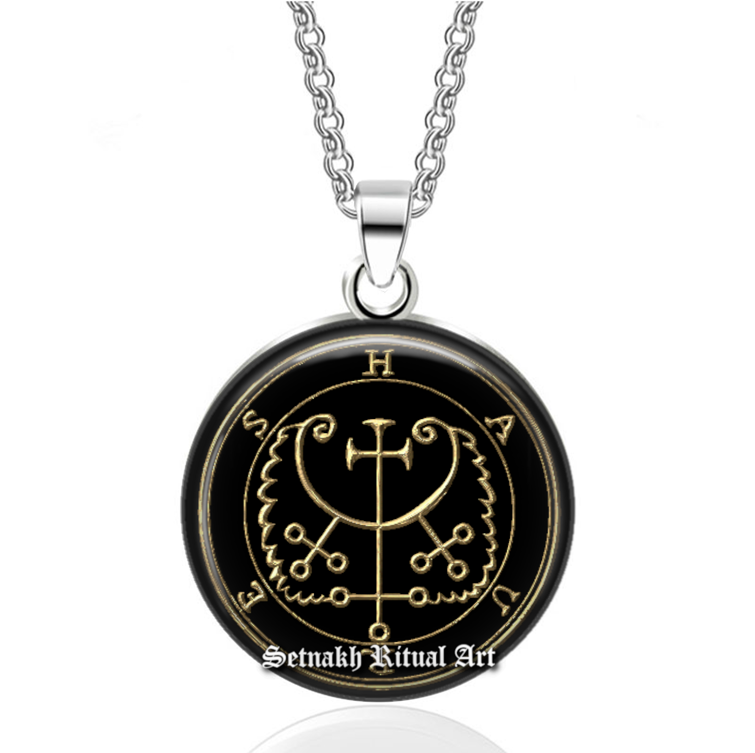 64 HAURES Demon seal pendant, Goetia sigil necklace, Lemegeton jewelry, Lesser Key, occult pentacle, summoning demons ritual amulet 104.64