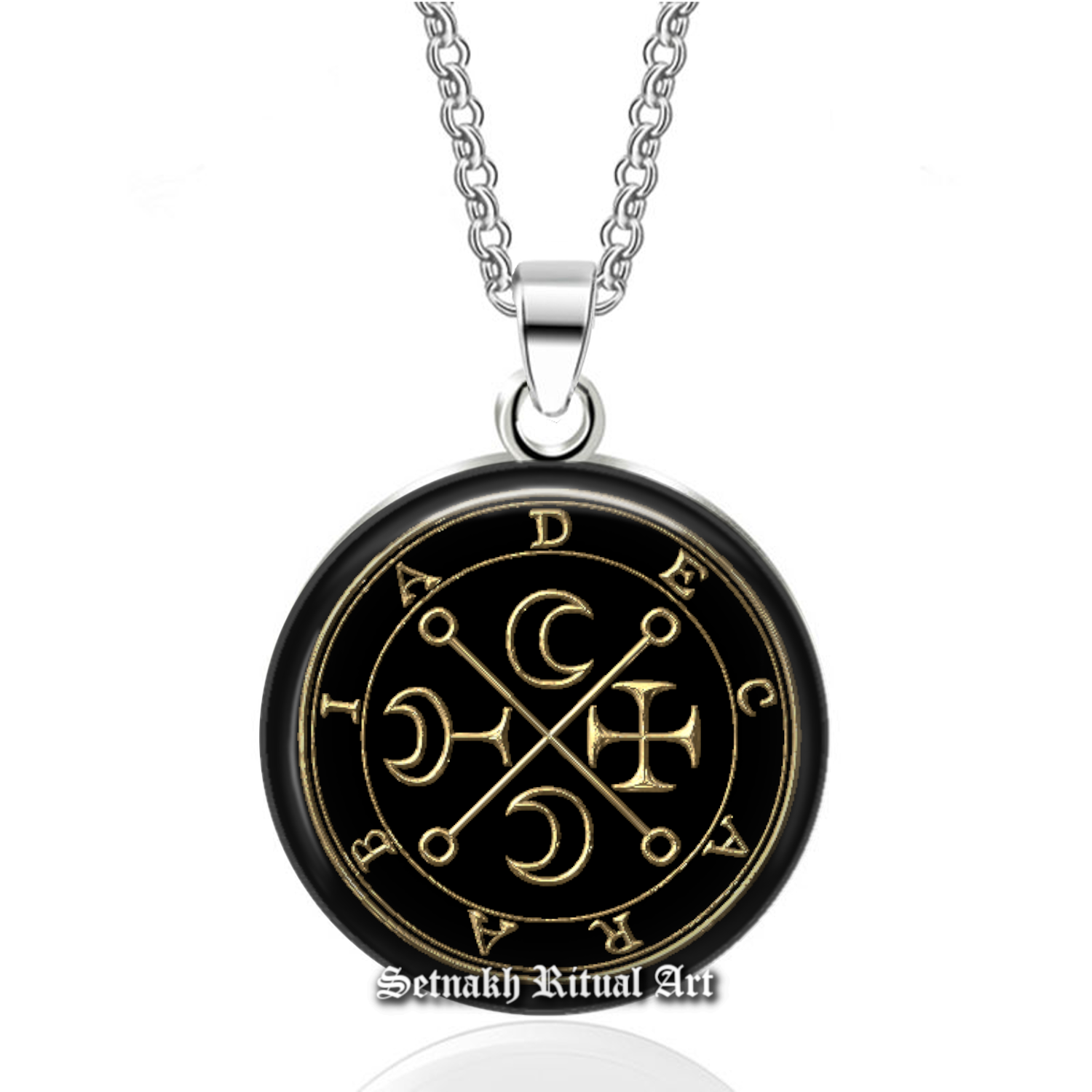 69 DECARABIA Demon seal pendant, Goetia sigil necklace, Lemegeton jewelry, Lesser Key, occult pentacle, summoning demons ritual amulet 104.69