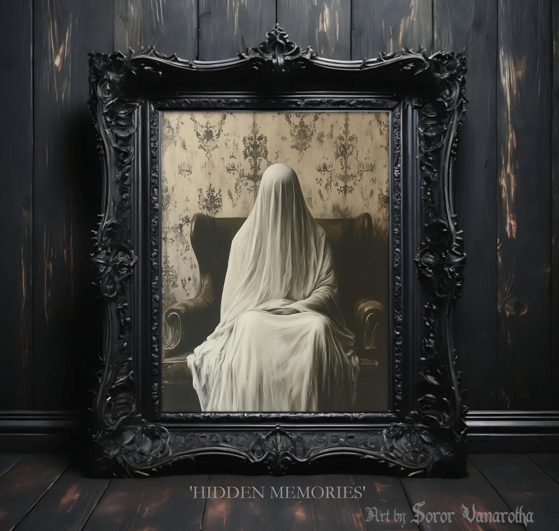 Hidden Memories Ghost in an Old Palace Print – Haunting Gothic Art for Dark Decor, Supernatural Lovers, Mysterious Wall Art #SV28