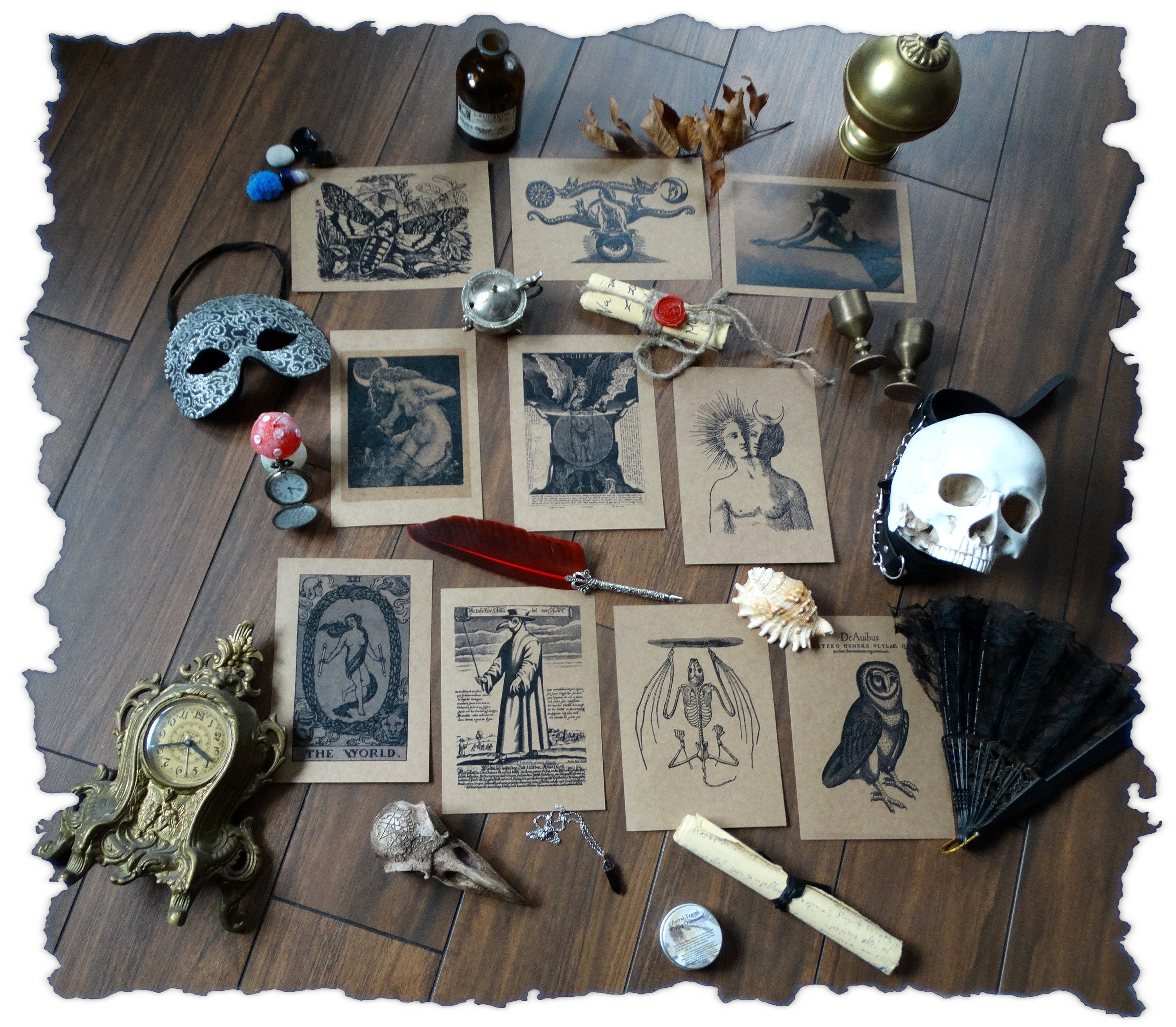 Set of 10 witchy & dark aesthetic prints * a gift idea your witchy Sister * witchcraft art * occult wallart * wiccan pagan home decor