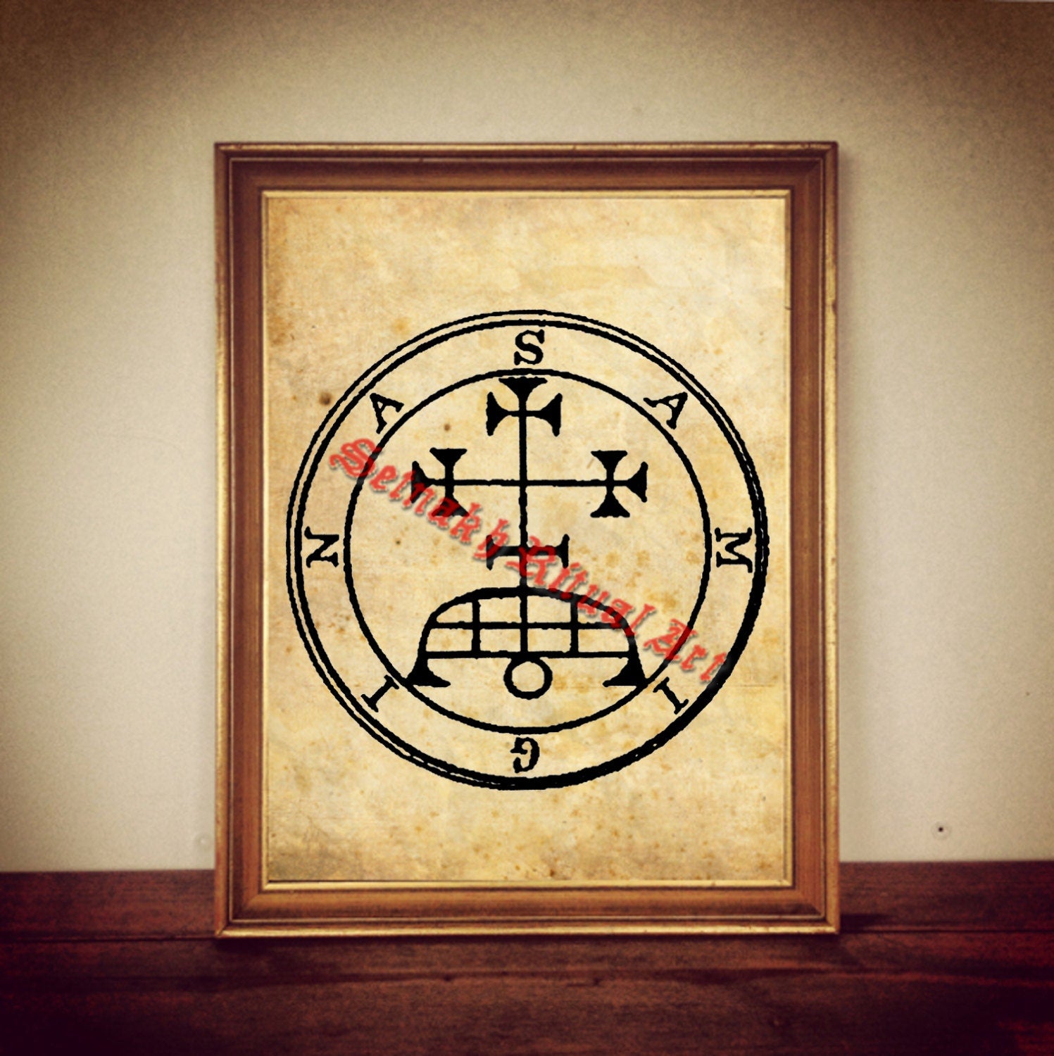 4 Samigina demon seal print, Goetia sigil poster, Lemegeton demon art, The Lesser Key, occult pentacle, ritual, summoning demons #104.4