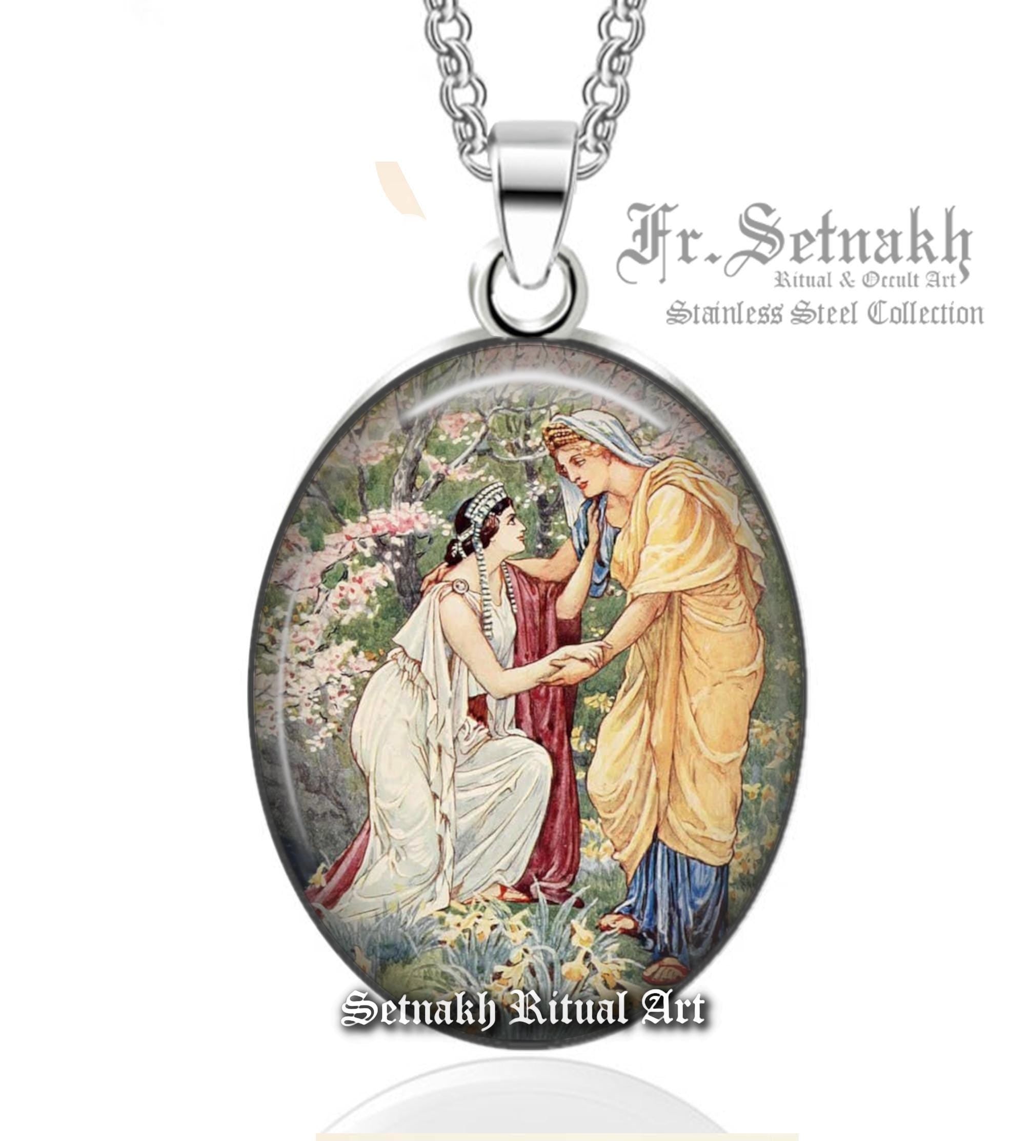 Demeter and Kora Talisman Necklace – Greek Goddess Pendant for Transformation, Fertility & Underworld Magic, Wiccan, Magic Jewelry #WS10
