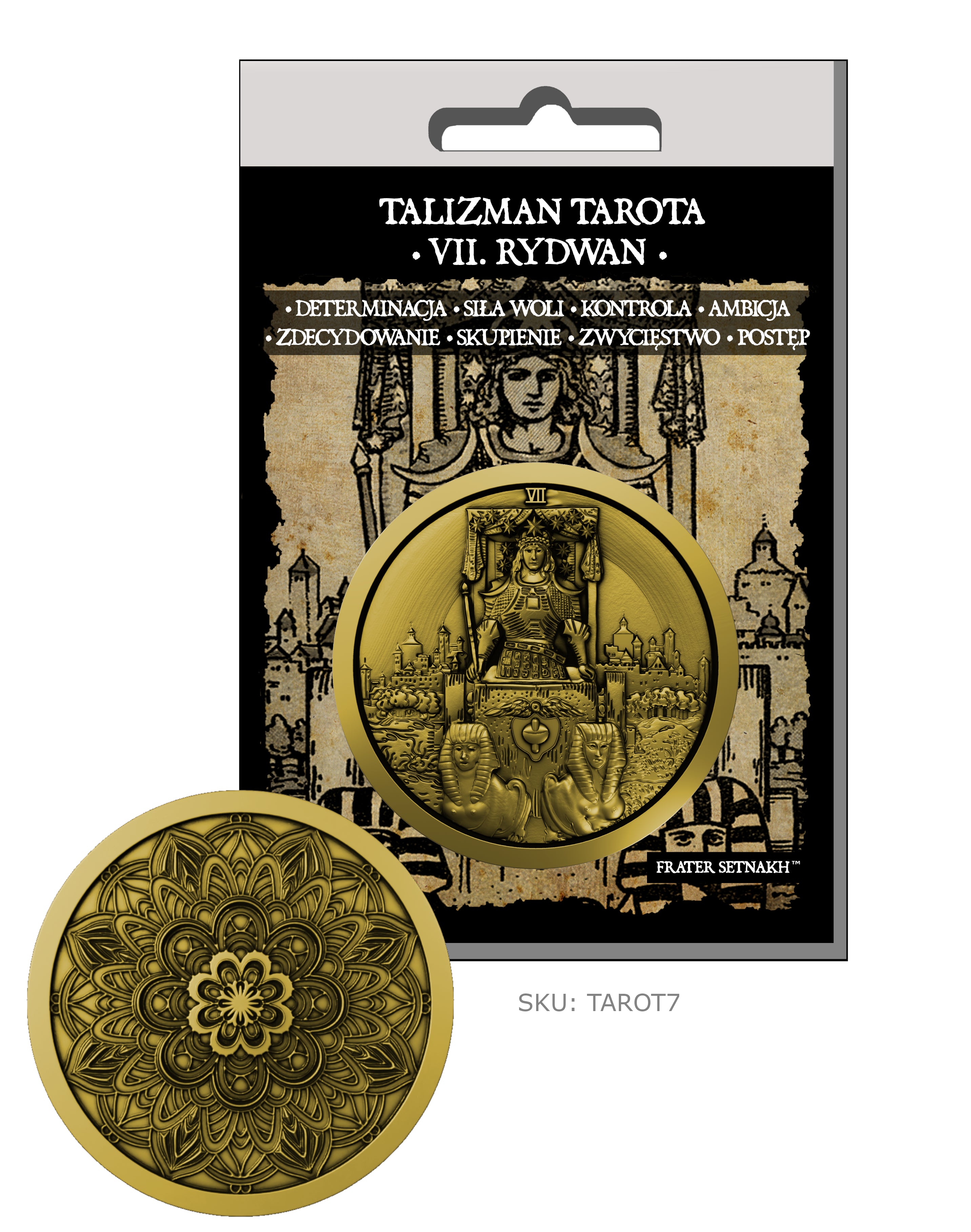 22 Talizmany Monety Tarota Rider-Waite-Smith + 22 Kart Opisowych + Etui PVC | Kolekcjonerski Zestaw Talizmanów