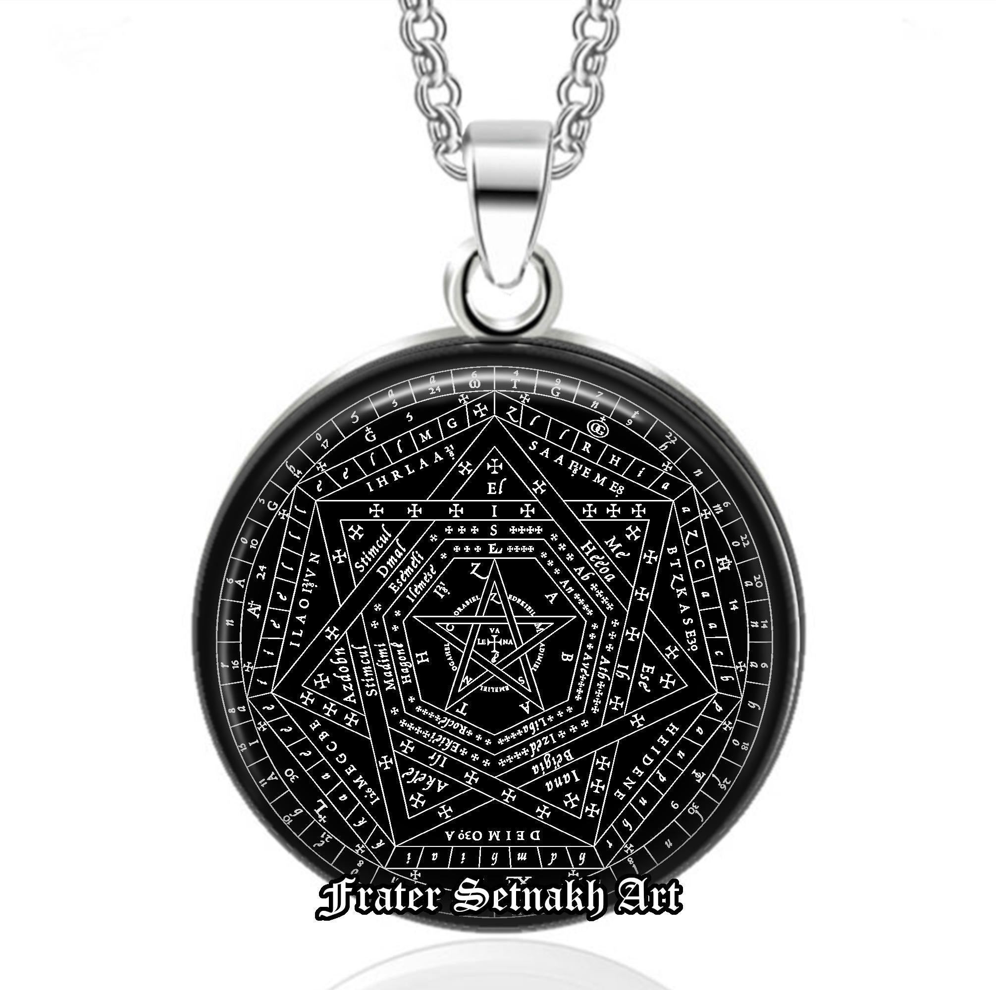 Angel Jewelry, Sigillum Dei Ameth by John Dee Talisman, Seal of God, Angel Amulet, Seal of the Truth of God, Clavicula Salomonis #115