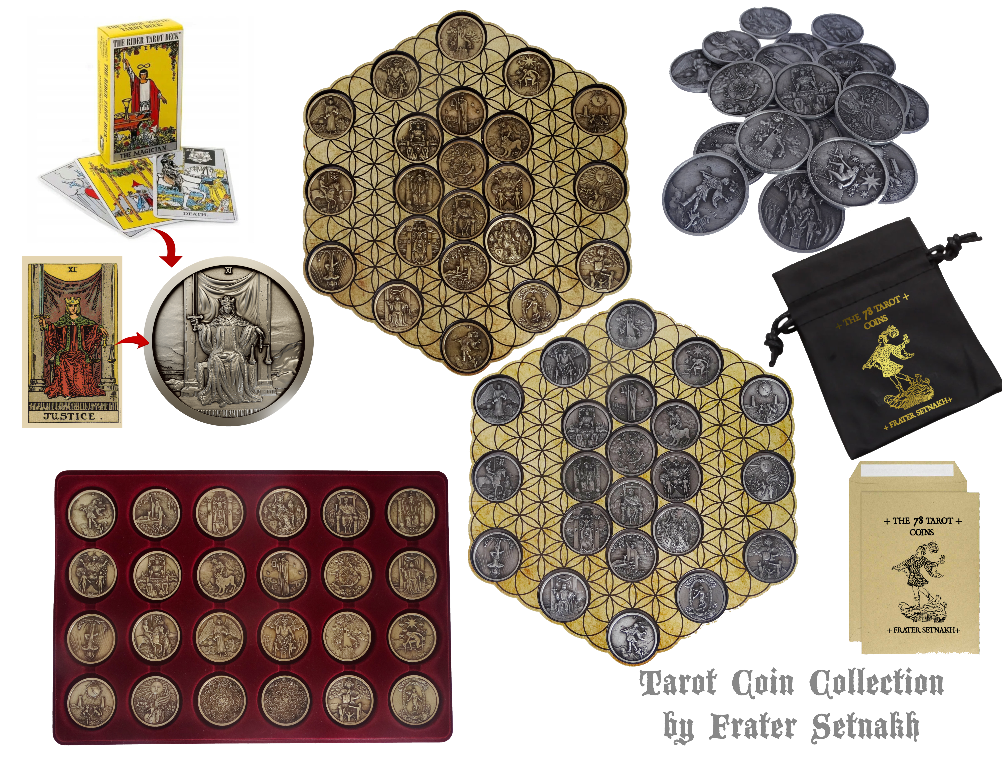Tarot Coin Collection – World’s First Complete Rider–Waite Inspired Coin Set by Frater Setnakh – PRE-ORDERS - Shipping in October '25 - Divination Coins - Oracle Coins