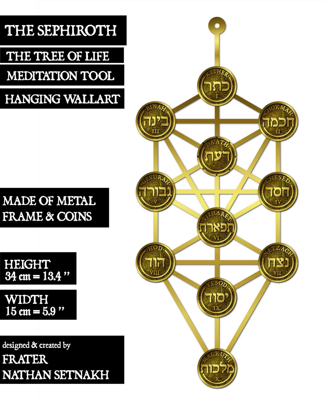 The Tree of Life, Meditation Altar Tools and cards - PREORDERS - Sephirothic Tree, Kabbalistic art, wall decor, Qabbalah, occult art