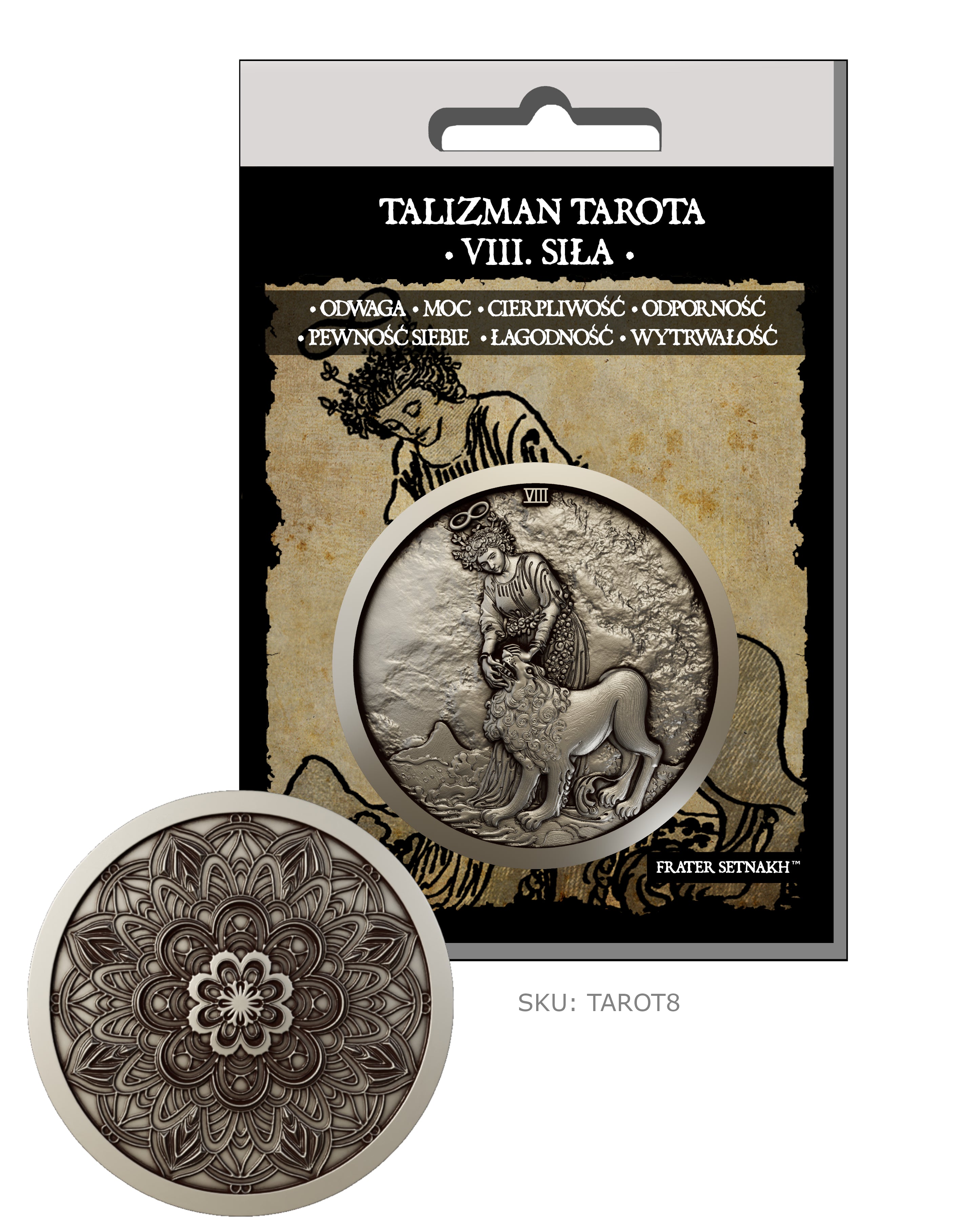 22 Talizmany Monety Tarota Rider-Waite-Smith + 22 Kart Opisowych + Etui PVC | Kolekcjonerski Zestaw Talizmanów