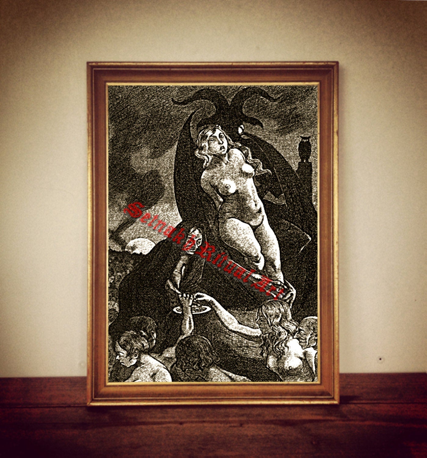 Occult poster &quot;The Black Mass&quot;  by Martin van Maele, satanic print, occult illustration, satanic poster, devil illustration 200