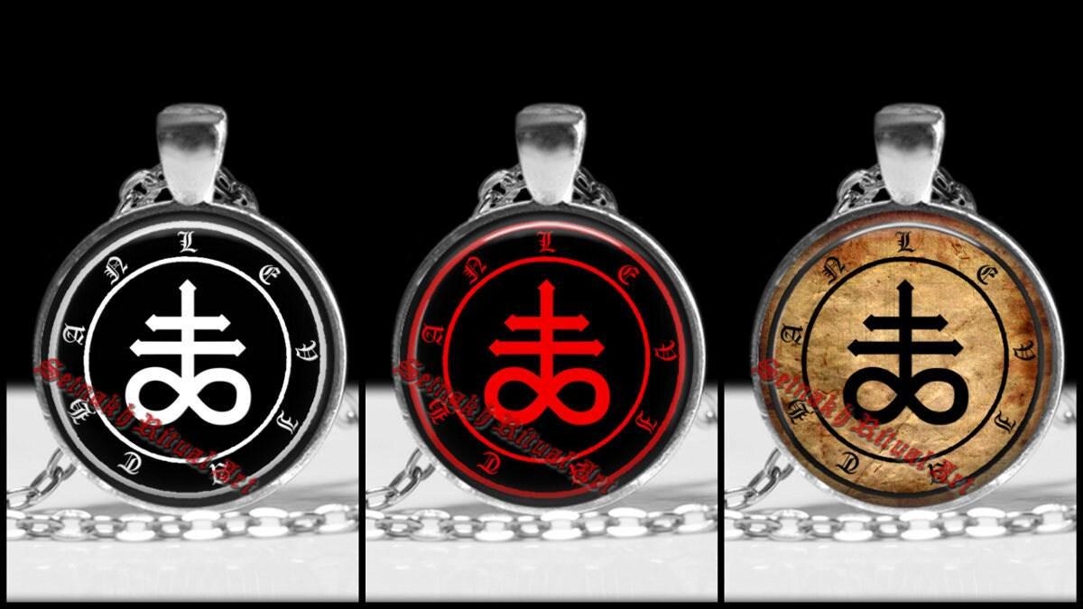 Leviathan cross pendant, Satanic Leviathan sigil, Luciferian jewelry, Eternity cross, Satan, Devil, black mass jewelry #7