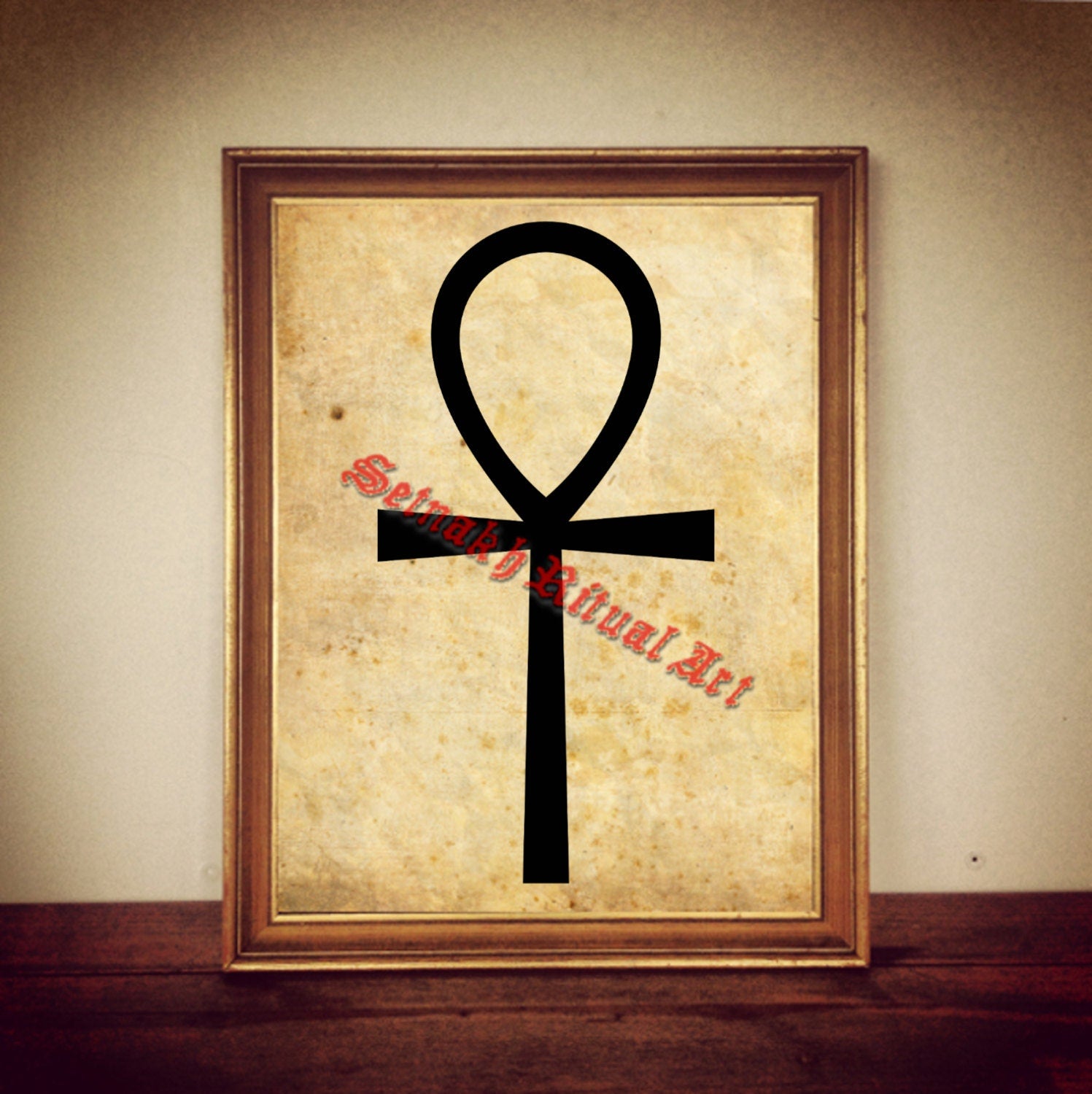 Ankh print, egyptian cross illustration, key of life poster, occult decor, ankh art, magic home decor, vampire symbol #269