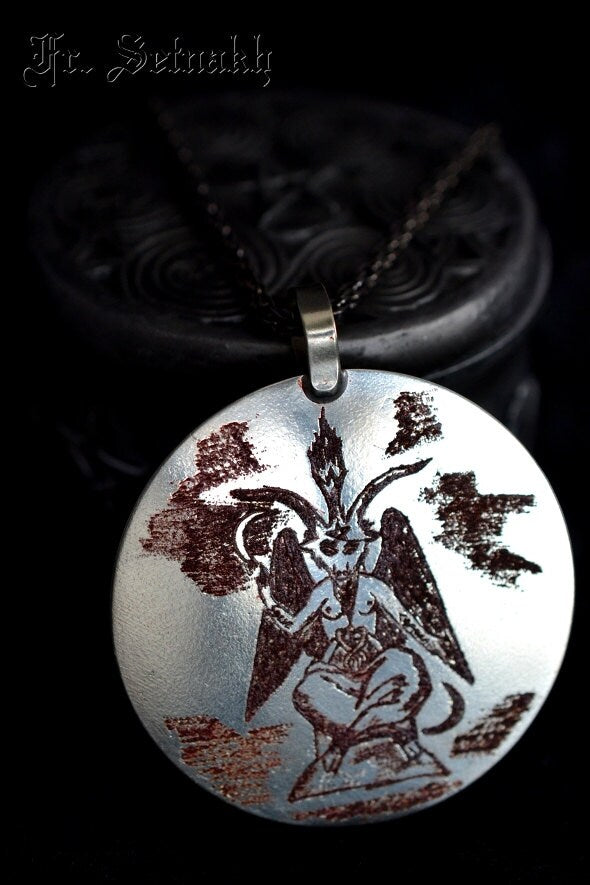 BAPHOMET MEDALLION Eliphas Levi,luciferian, occult, magic, esoteric, satan, satanic jewelry, ritual, altar, goat androgyne, gnosis