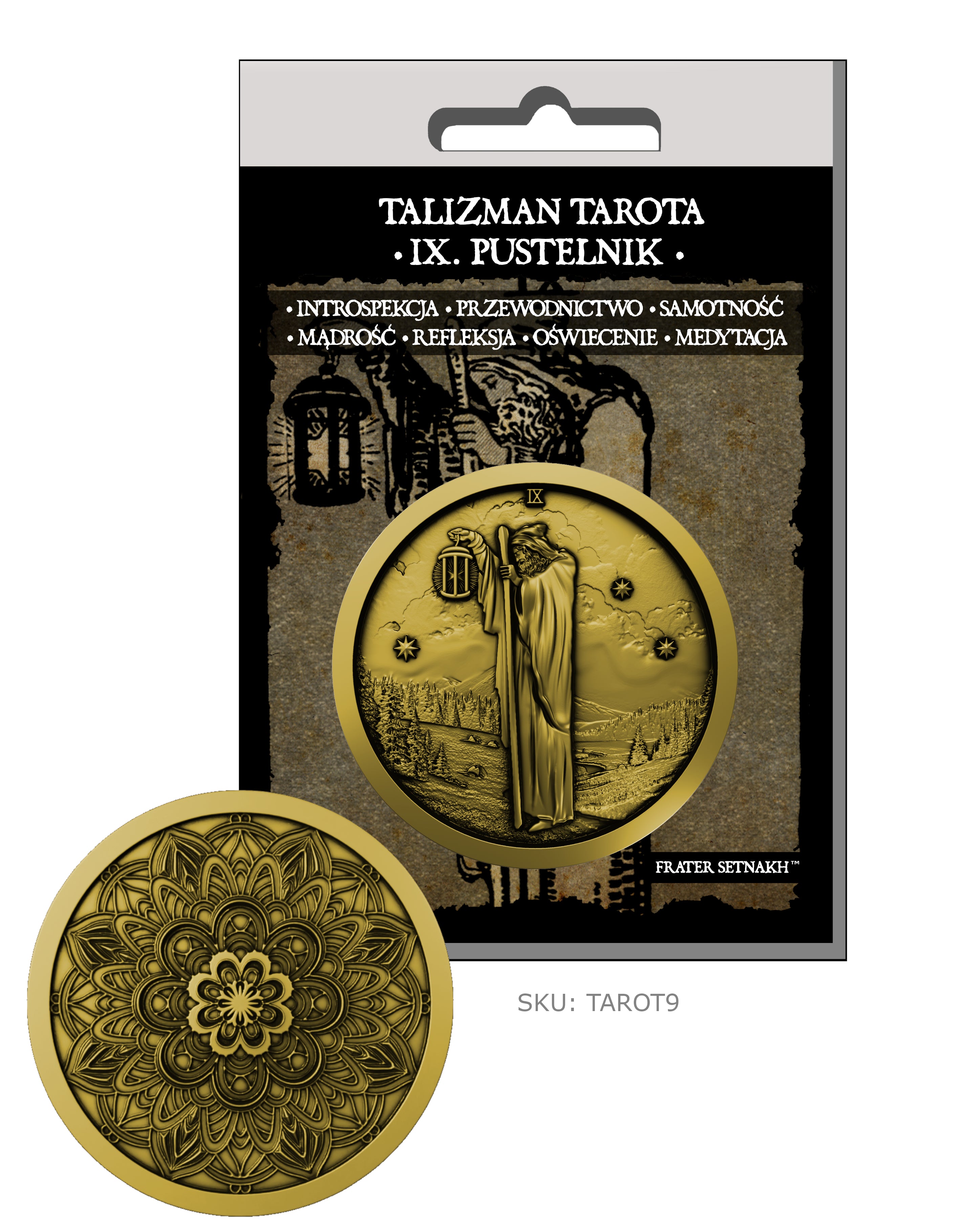 22 Talizmany Monety Tarota Rider-Waite-Smith + 22 Kart Opisowych + Etui PVC | Kolekcjonerski Zestaw Talizmanów