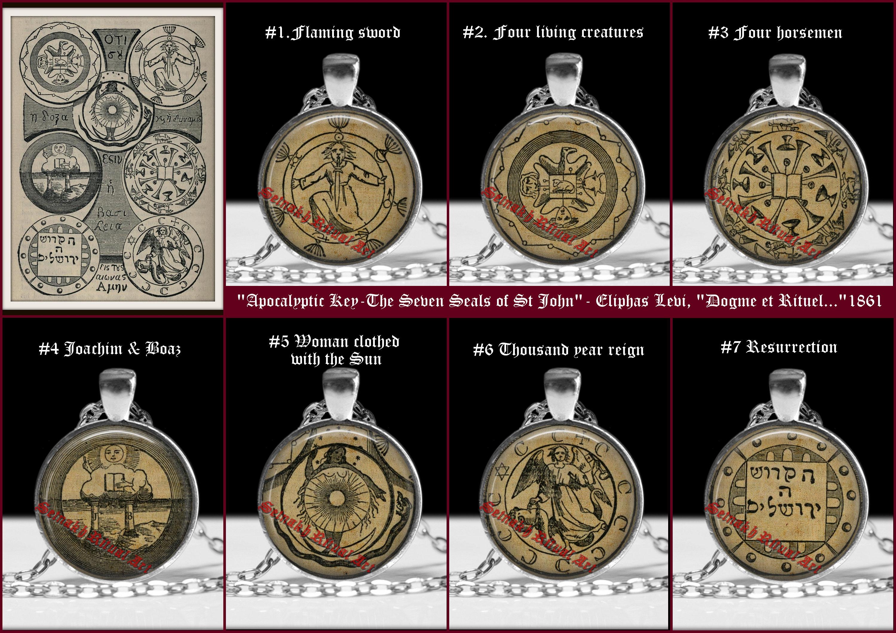 Apocalyptic Key - The Seven Seals of St John" Eliphas Levi, occult necklace,  occult pendant, ritual necklace, magic talisman, #OCC1