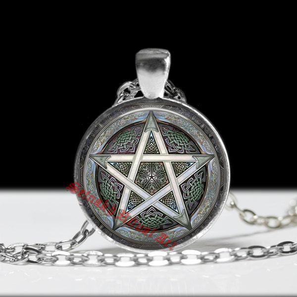 Pentagram jewelry, wiccan pendant, witch necklace, occult accessories, magic talisman, pagan amulet, witchcraft jewelry #111