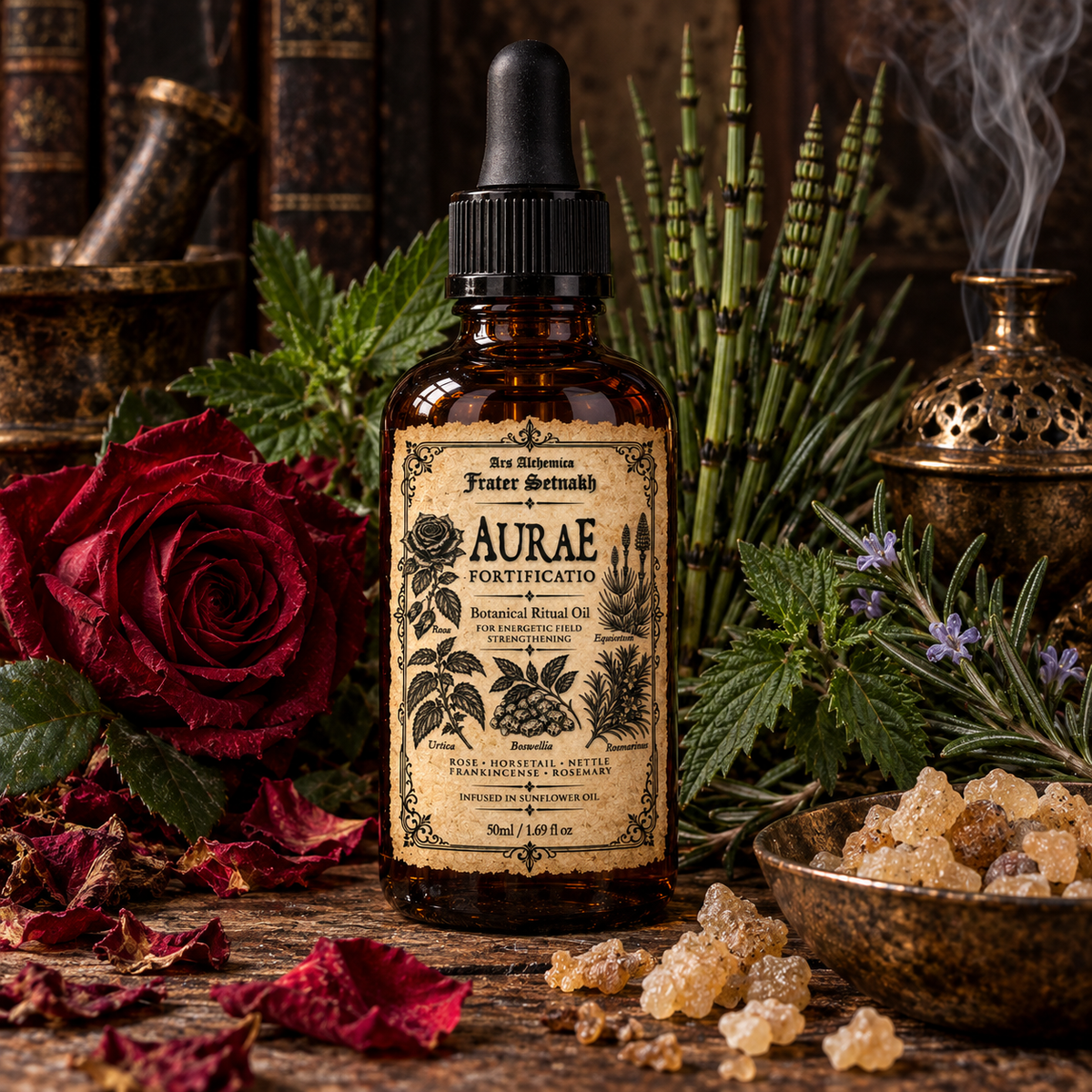 AURAE FORTIFICATIO – Botanical Ritual Oil for Energetic Field Strengthening | Hand-Gathered Sudetes Herbs | 50 ml / 1.69 fl oz
