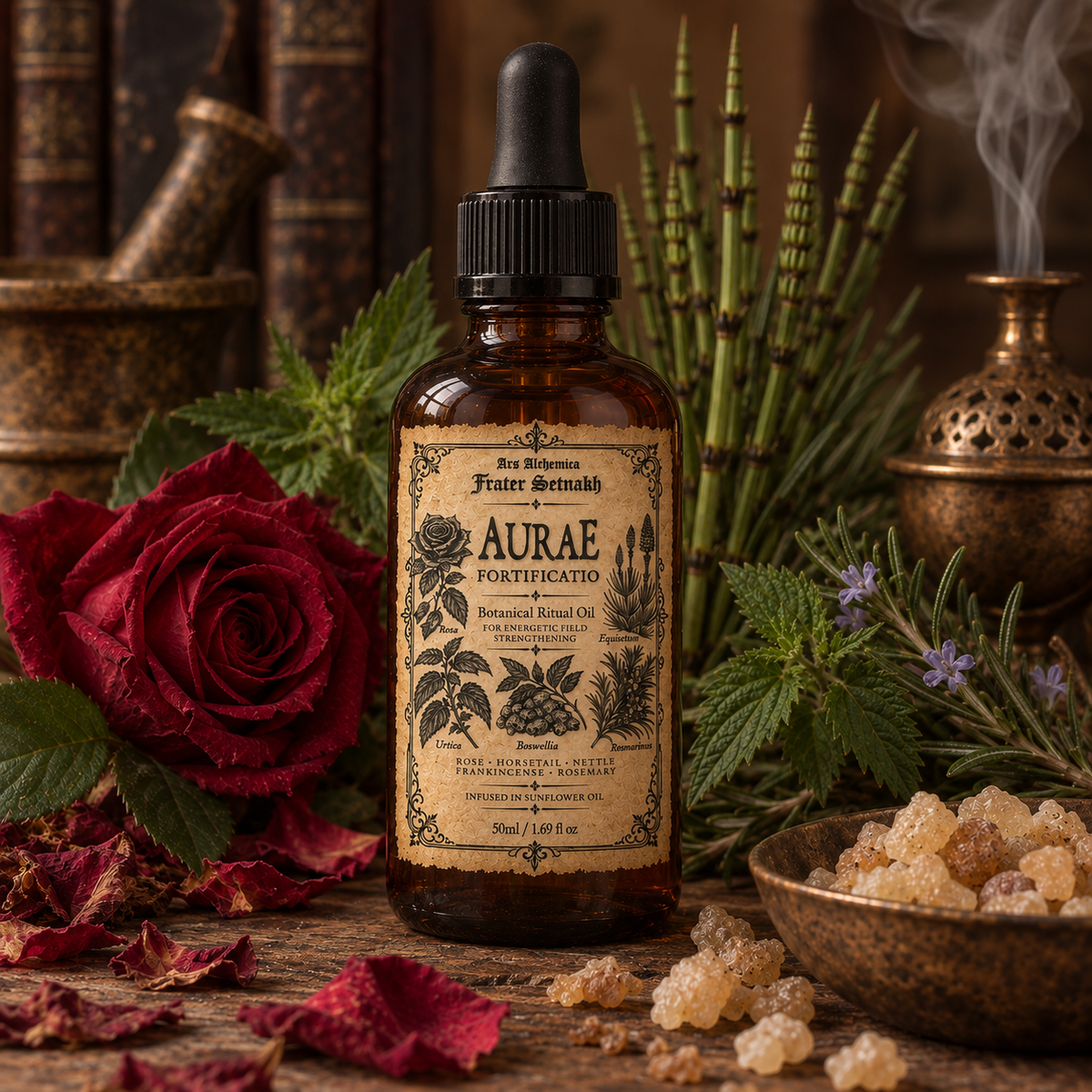 AURAE FORTIFICATIO – Botanical Ritual Oil for Energetic Field Strengthening | Hand-Gathered Sudetes Herbs | 50 ml / 1.69 fl oz